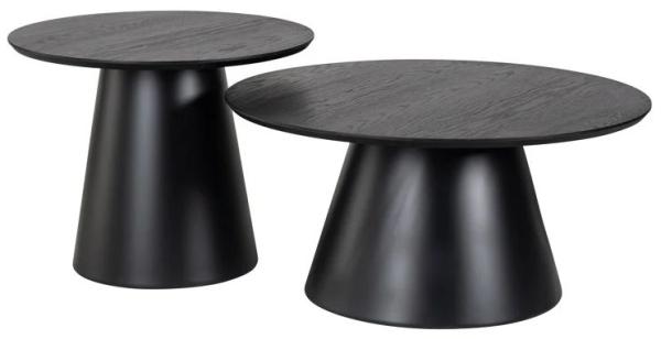 Jazz Black 2 Tier Round Coffee Tables