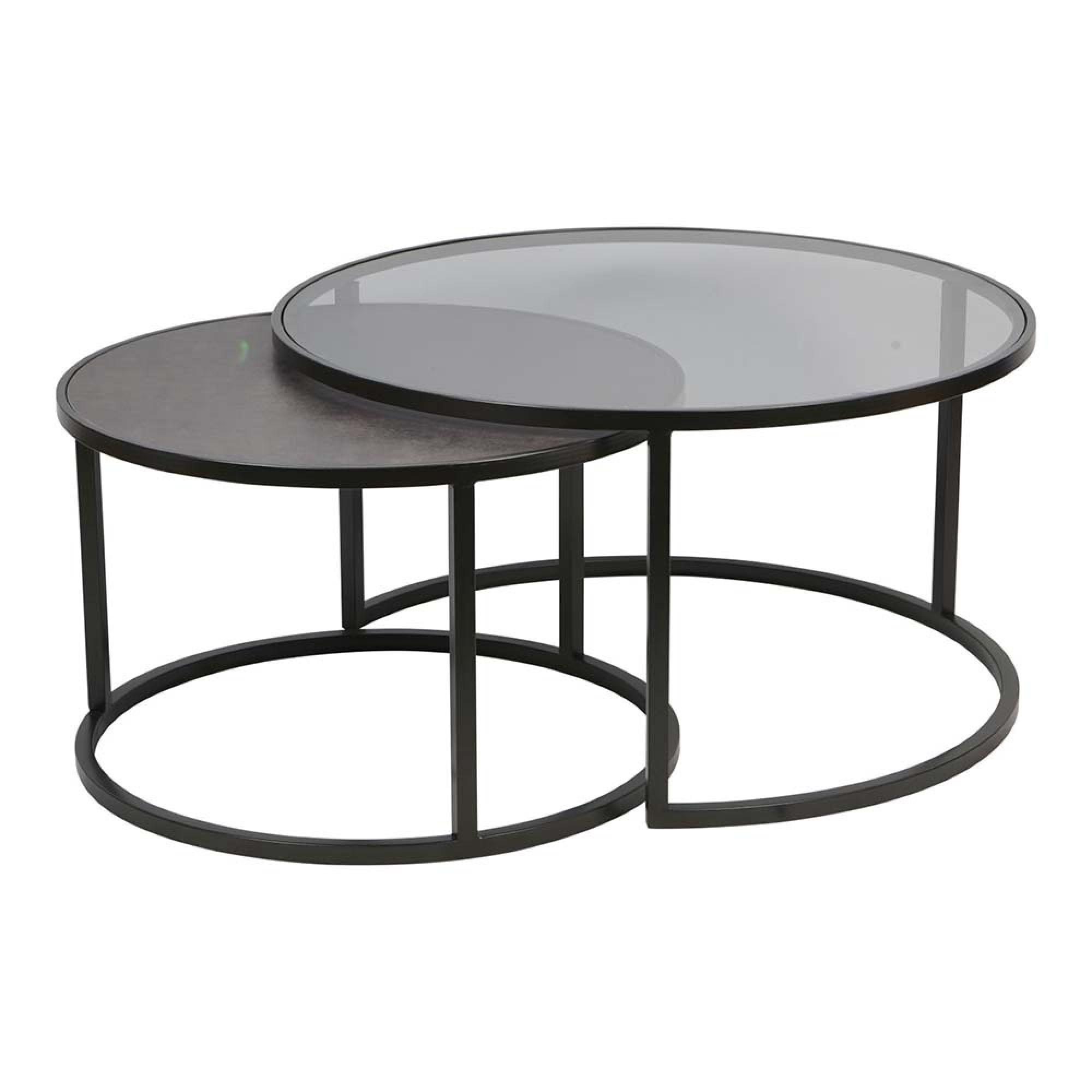 Turner Coffee Table - Slate Effect - Round - Set of 2