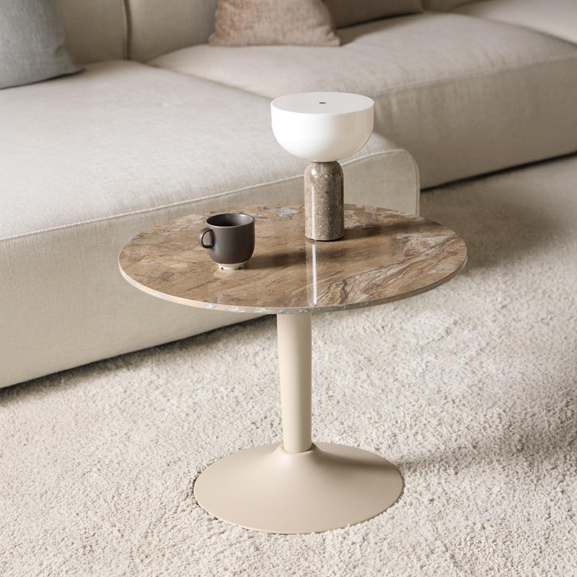 Malta Coffee Table - Round - Brown Ceramic
