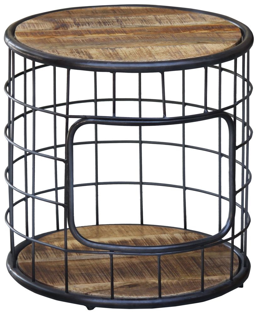 Metro Coffee Table - 45cm - Round - Industrial Style Wooden