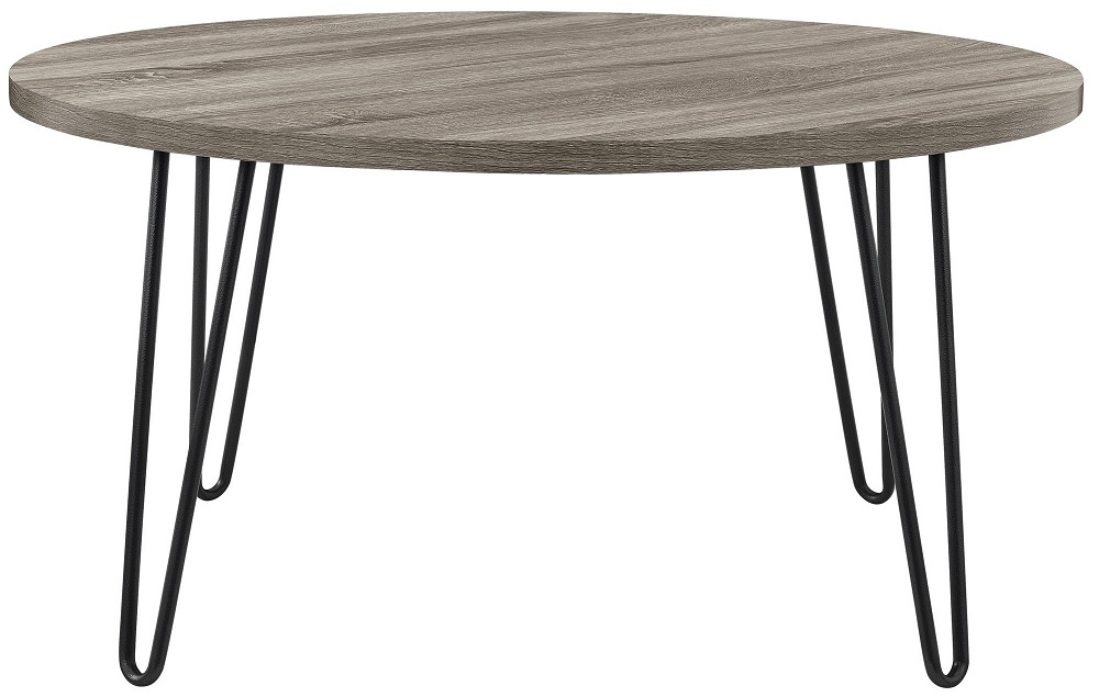 Owen Retro Coffee Table - Round - Grey Oak - 3615307COMUK
