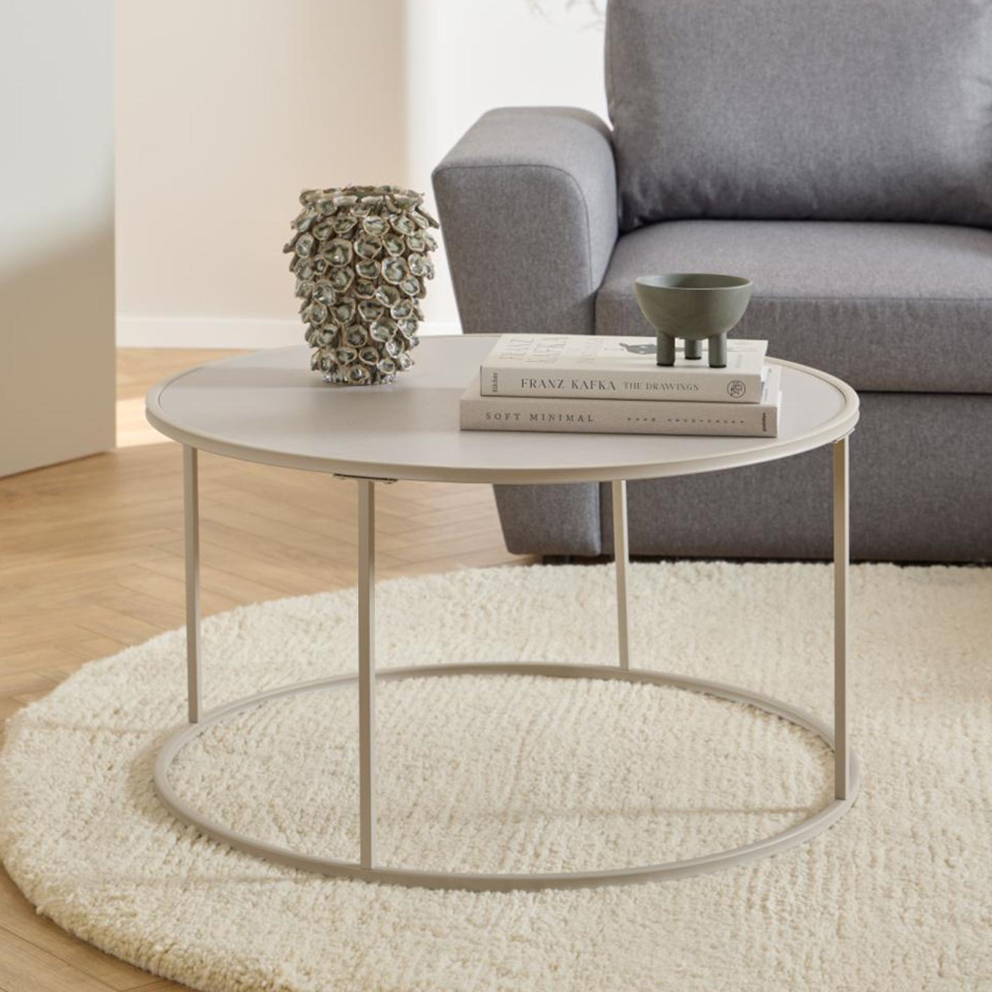 Seaford Coffee Table - Round - Grey Melamine