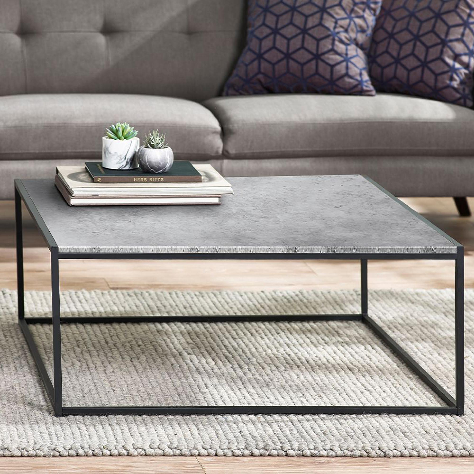Staten Coffee Table - 90cm - Square - Concrete