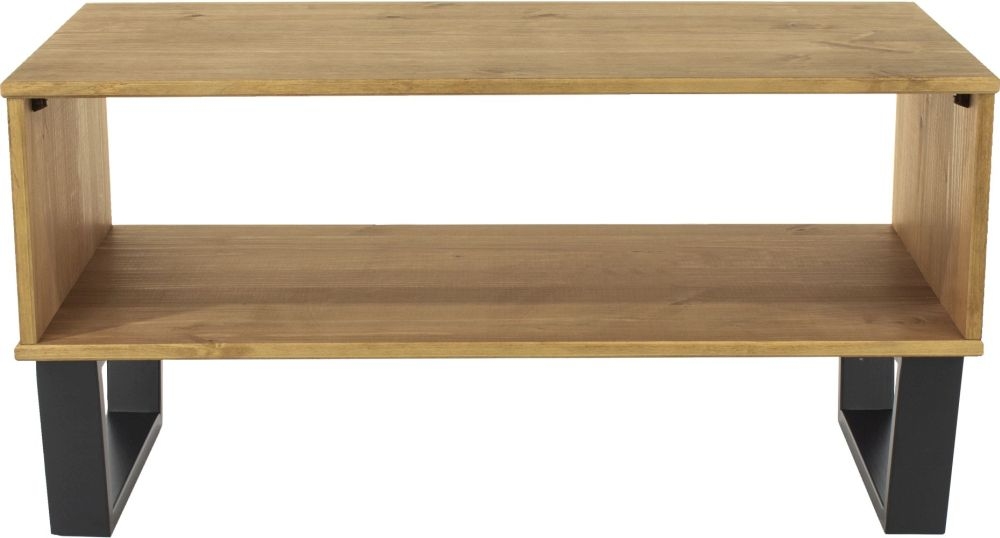 Texas Open Coffee Table - Industrial Style - Oak
