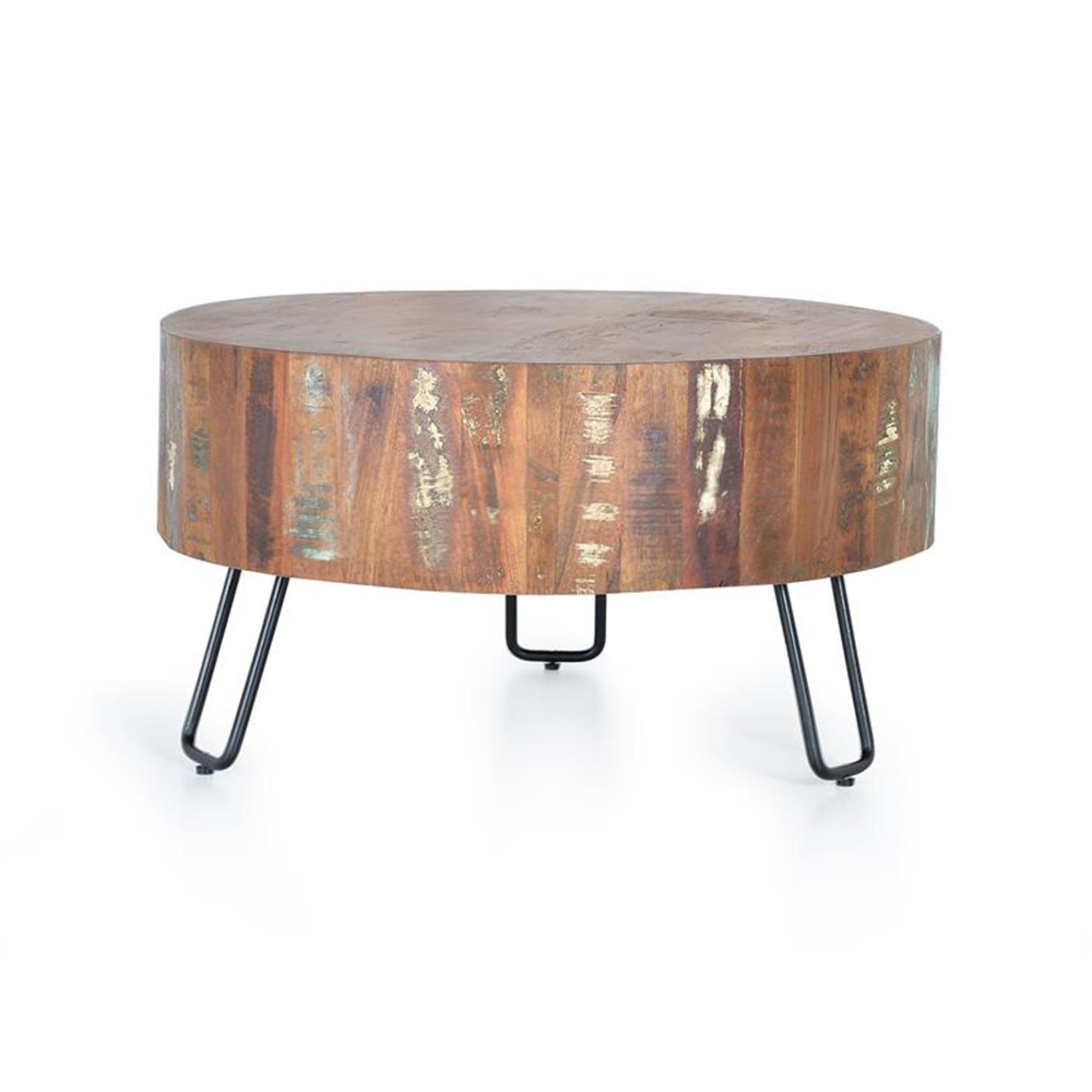Tyddewi Coffee Table - Recycled Wood - Round