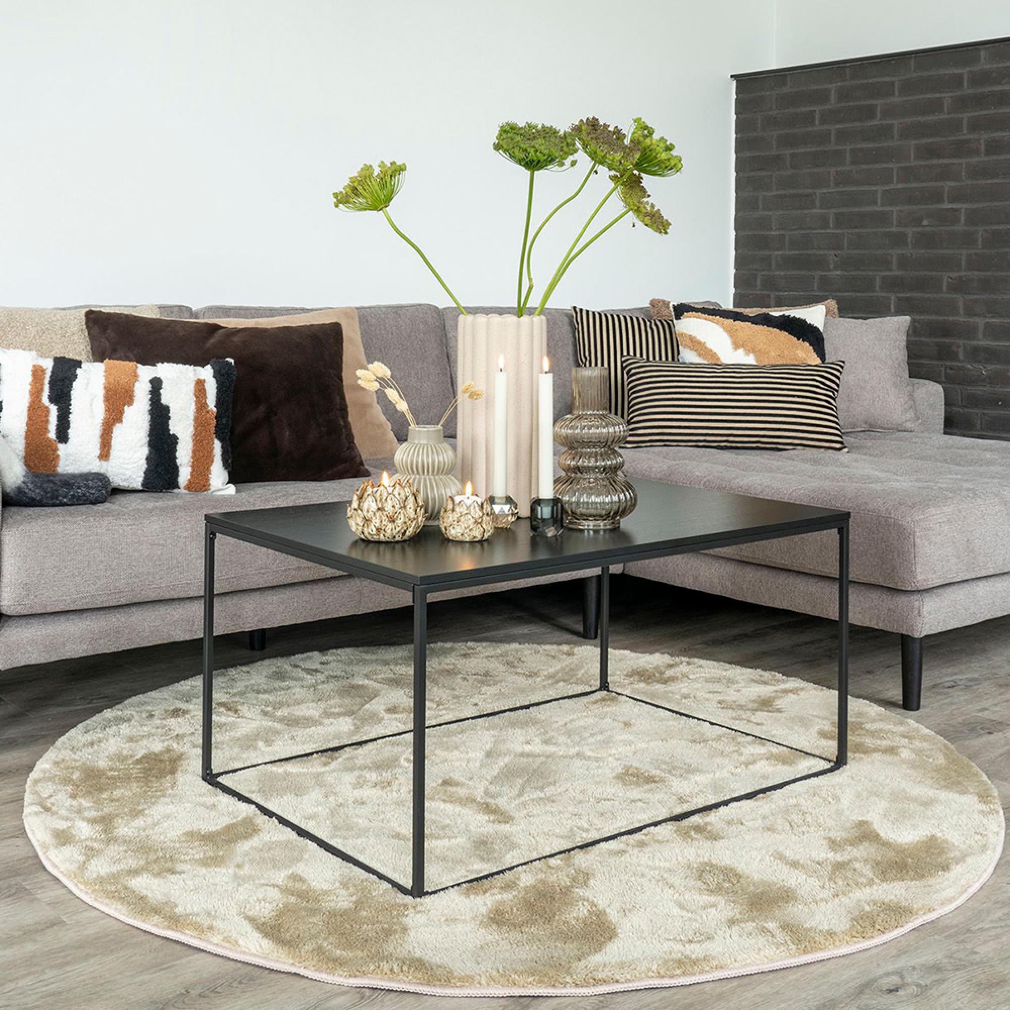 Vita Coffee Table - Black Melamine and Metal