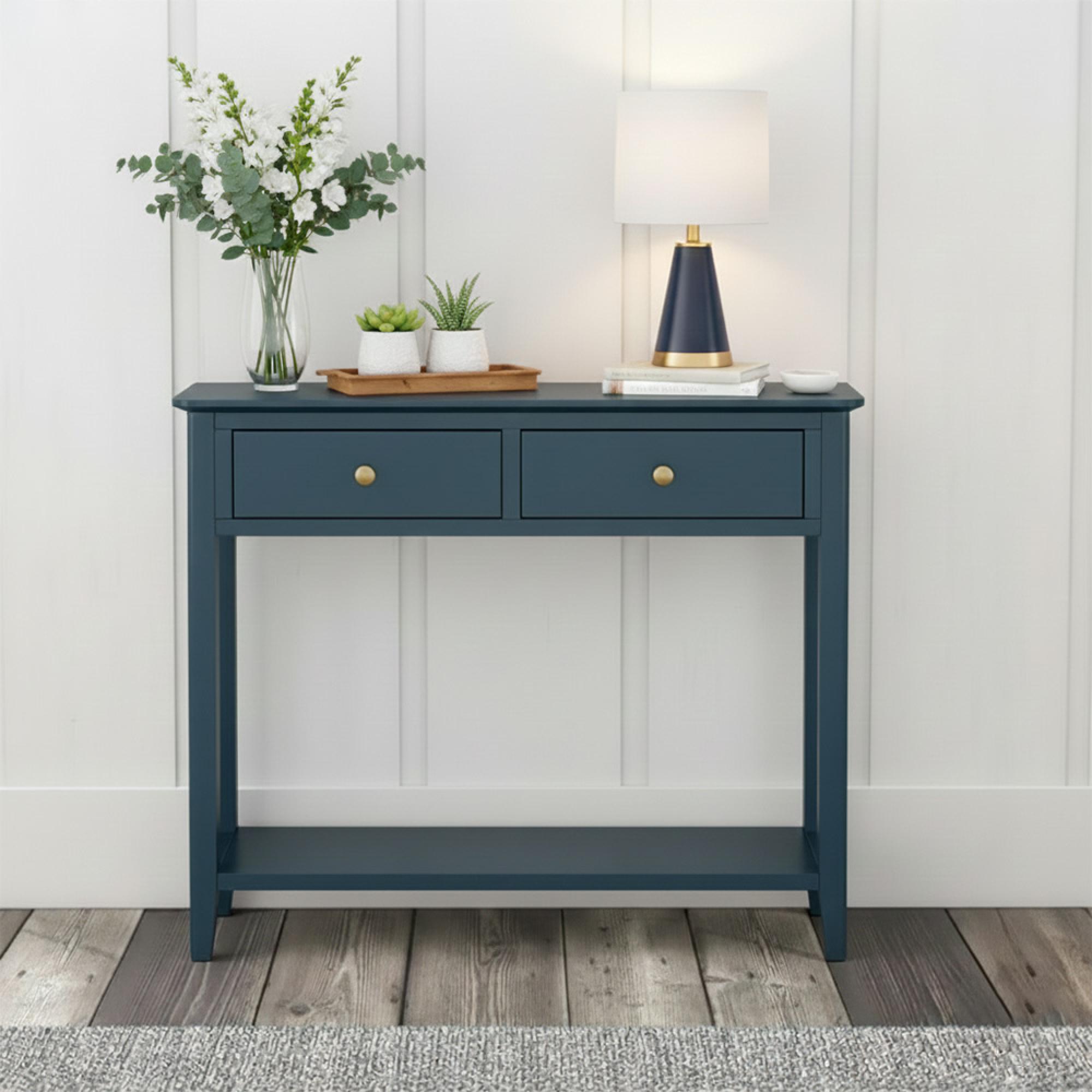 Harrogate Console Table - 2 Drawer - Blue