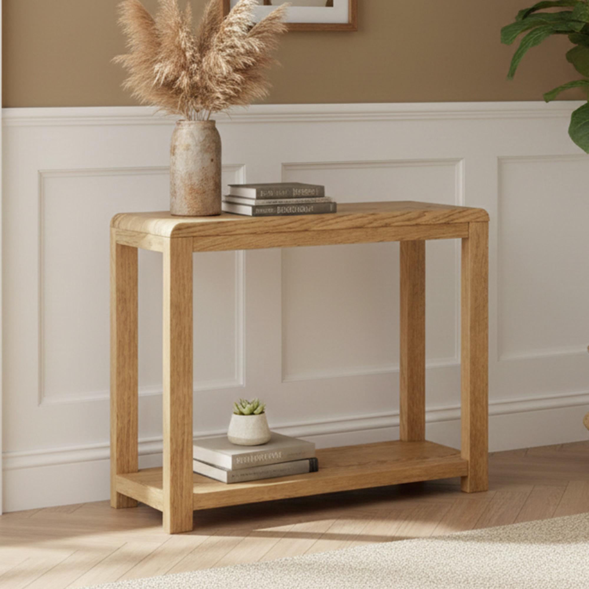 Thurlestone Curved Console Table - Oak