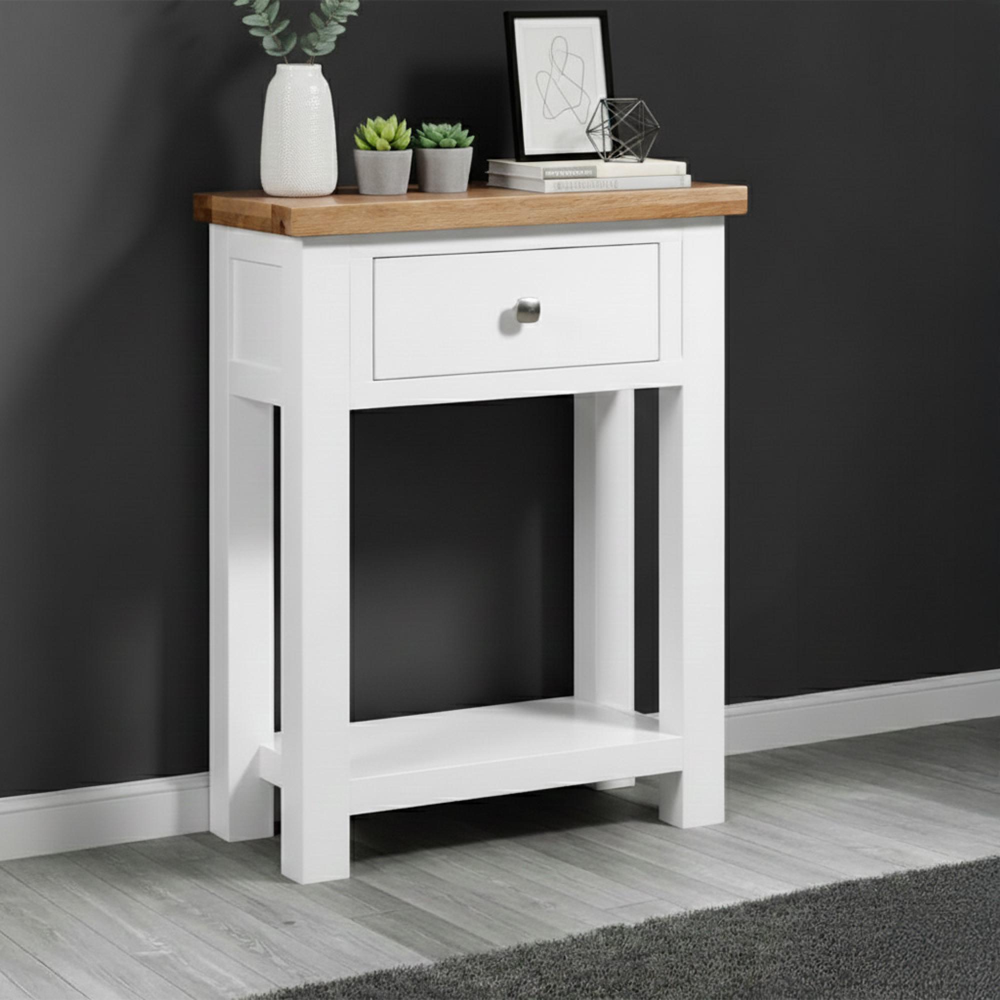 Lundy Console Table - 1 Drawer - White Painted