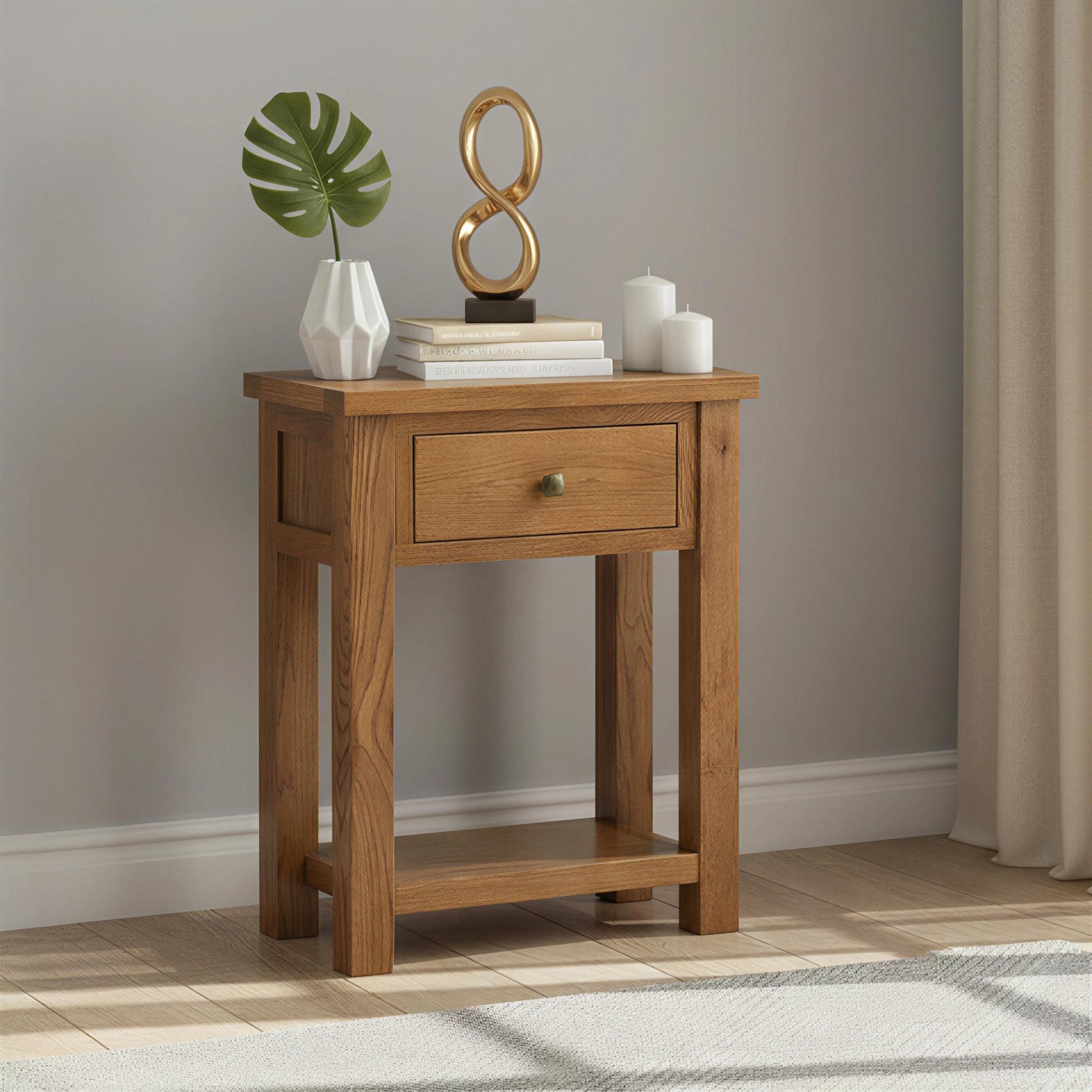 Original Console Table - 1 Drawer - Rustic Oak
