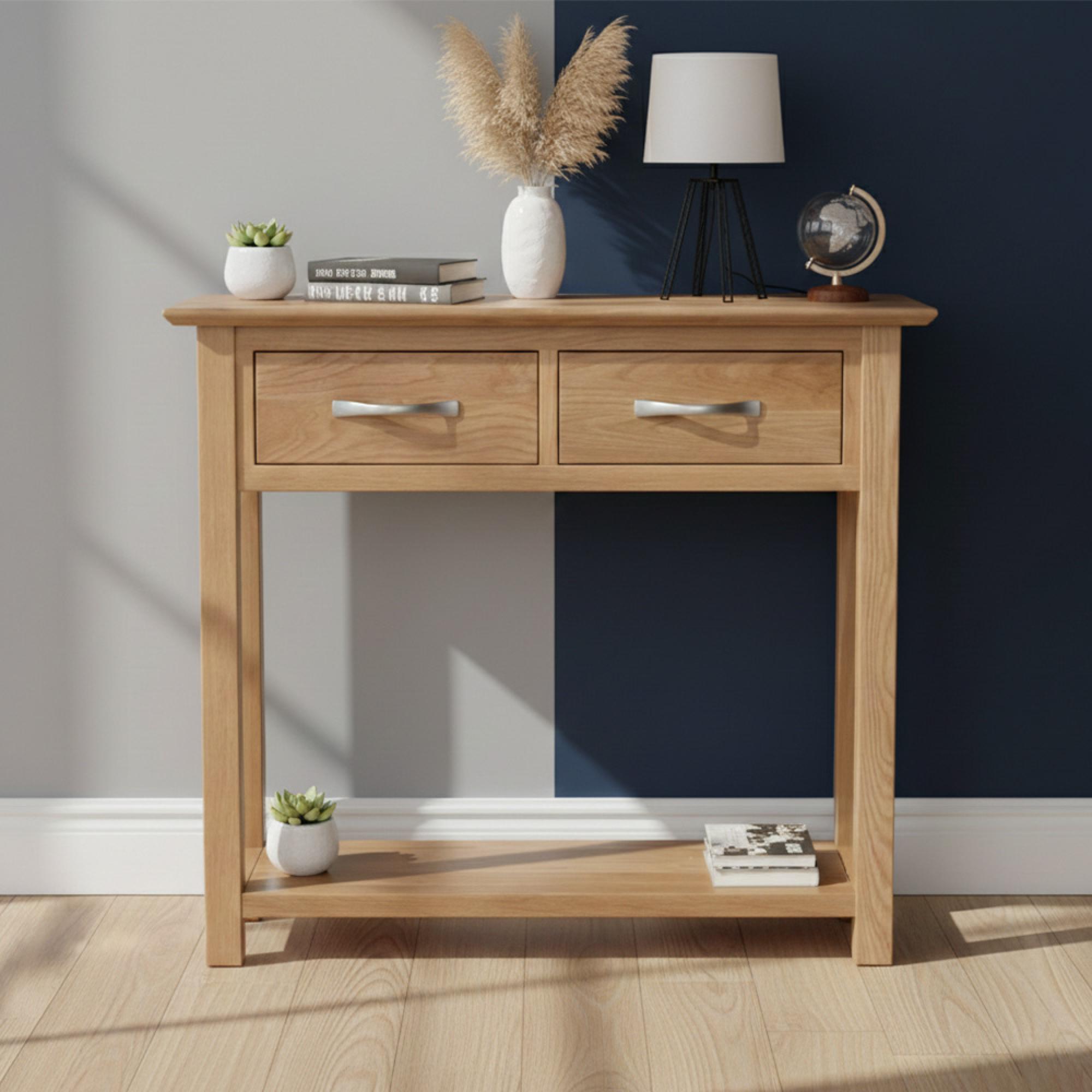 Nimbus Console Table - 2 Drawer - Oak