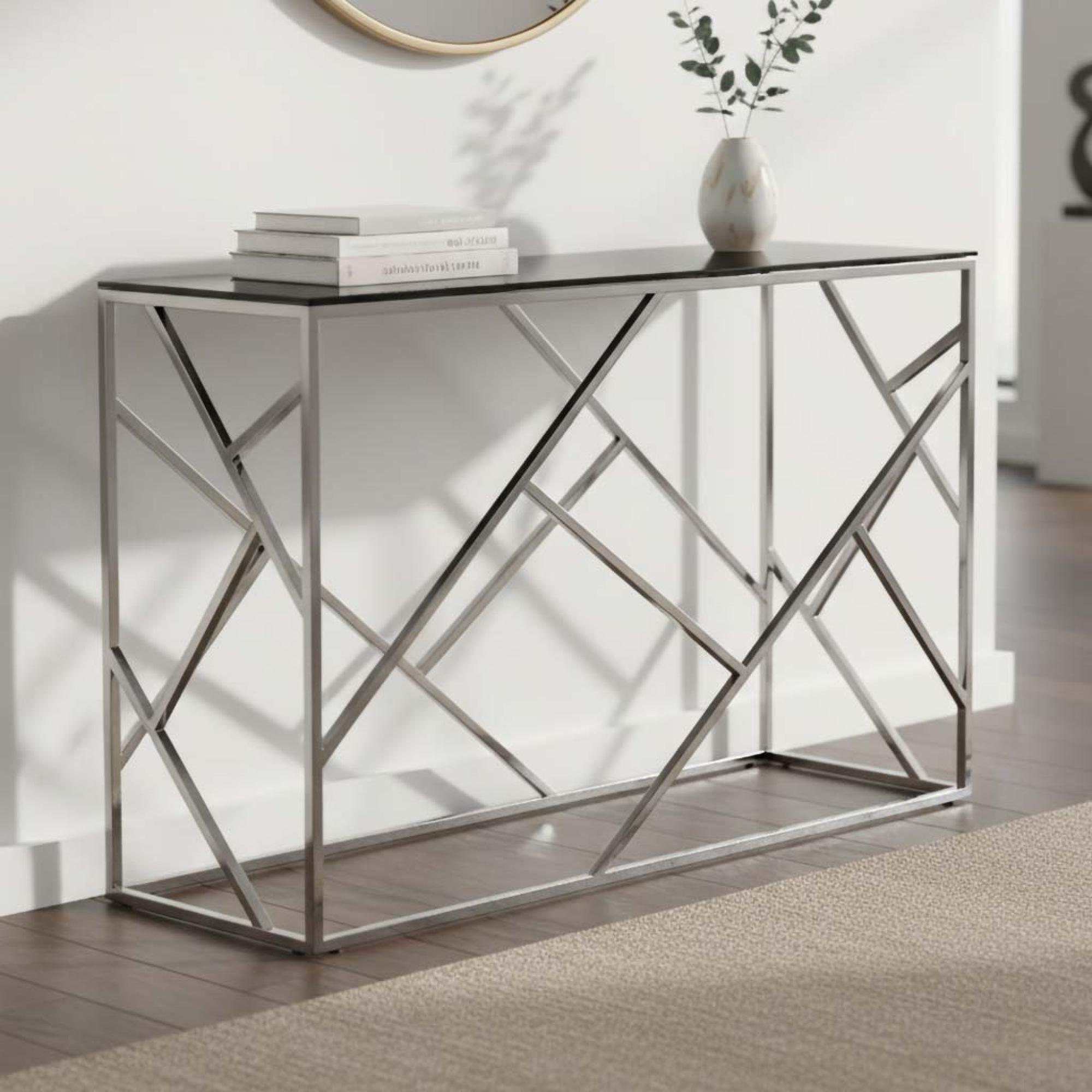 Cortez Console Table  Smoked Glass