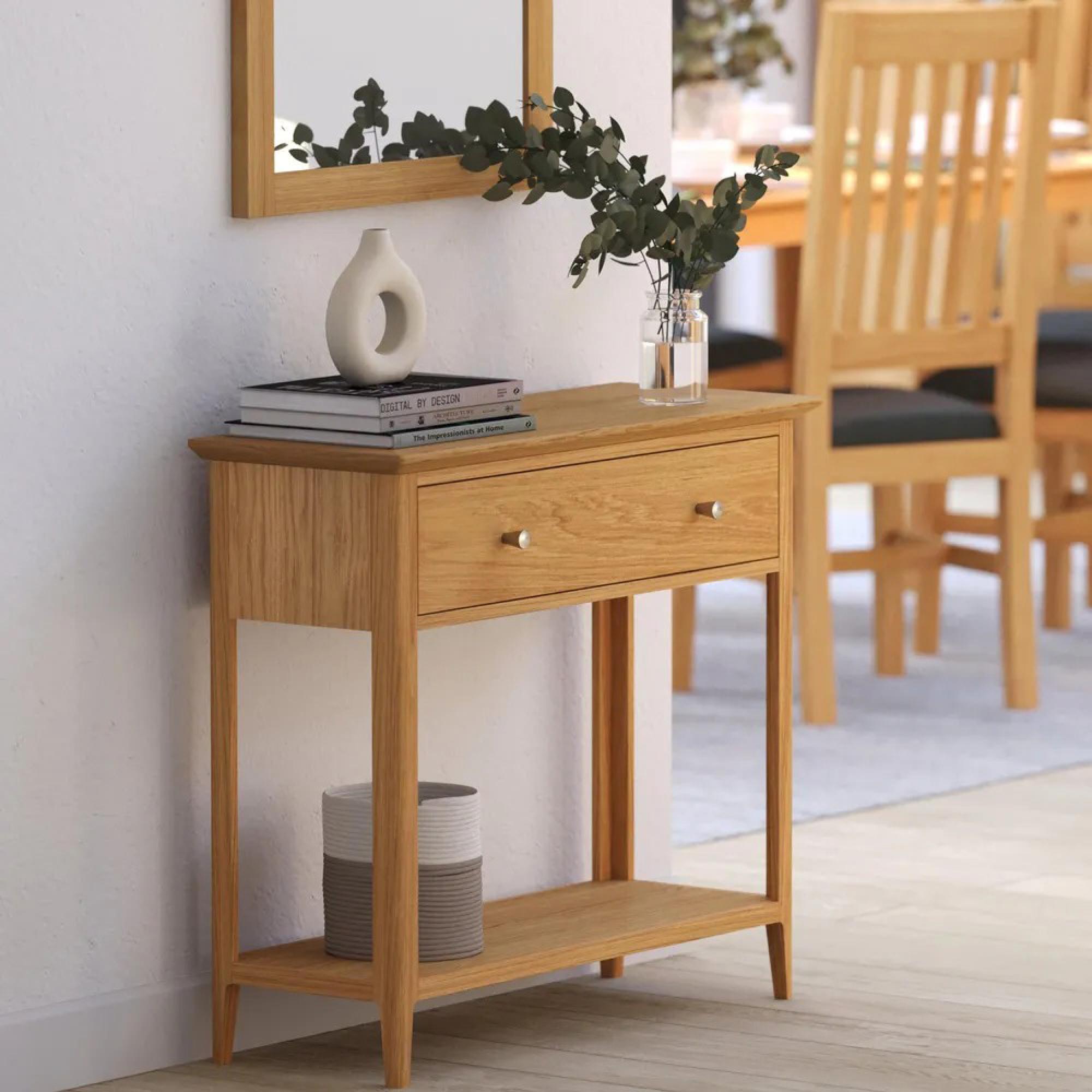 Selene Oak 1 Drawer Console Table