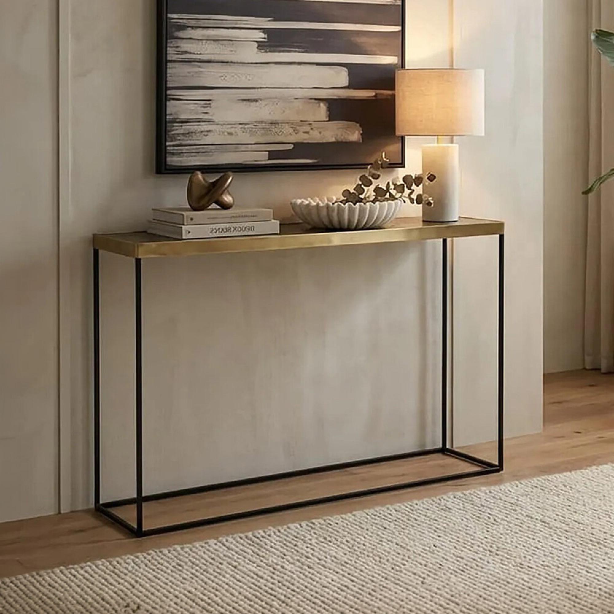 Akola Console Table - Glass and Gold