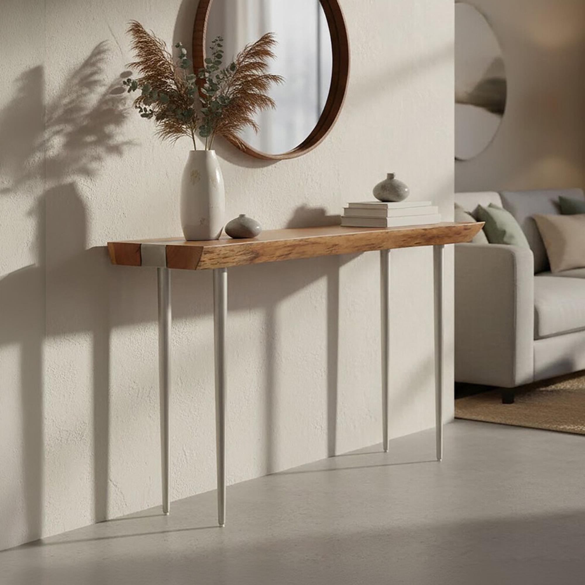 Almora Console Table - Acacia Wood and Metal