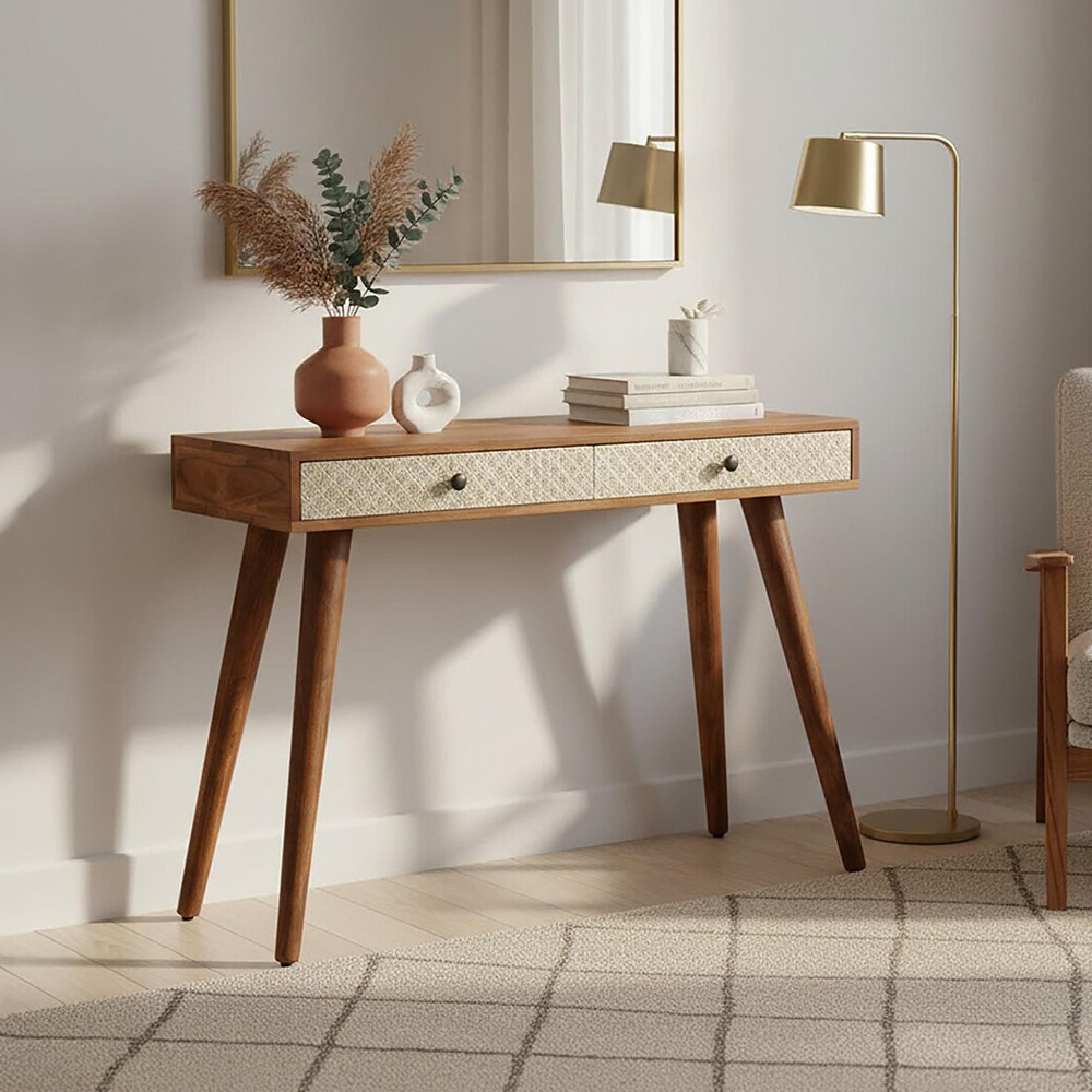 Boho Console Table - 2 Drawer - Mango Wood
