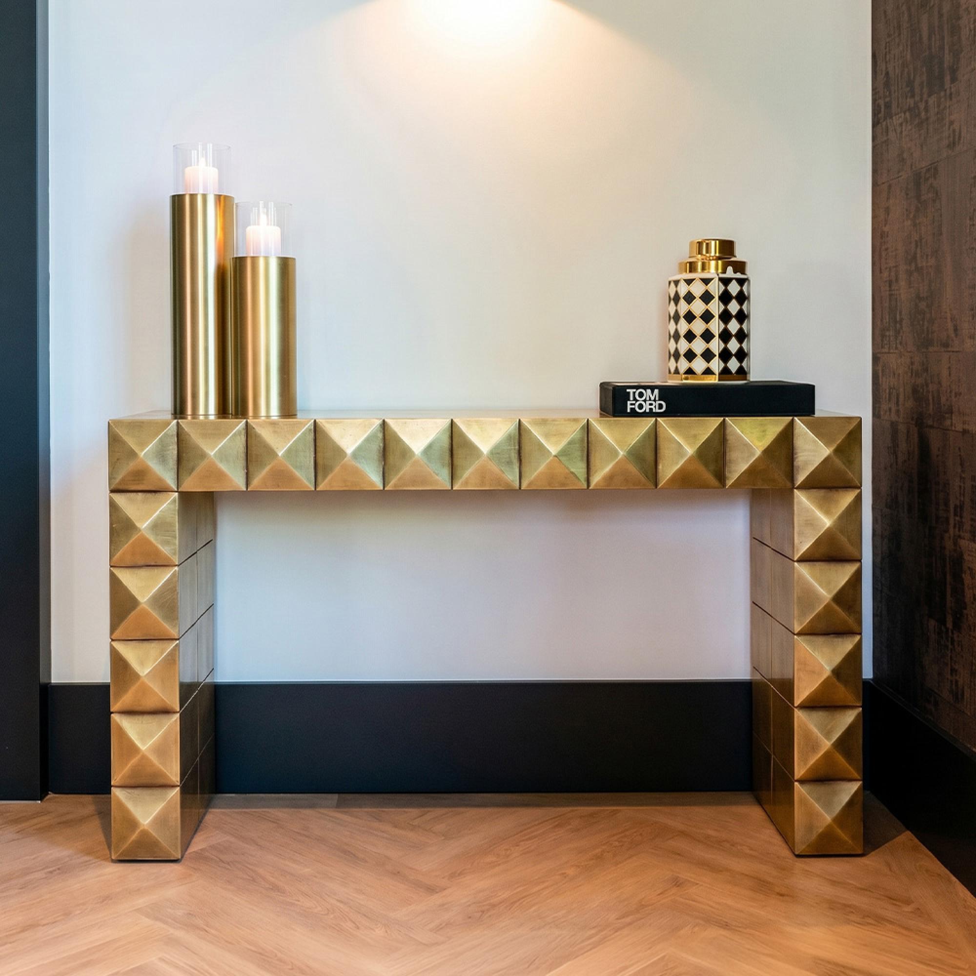 Collada Brass Cladded Console Table