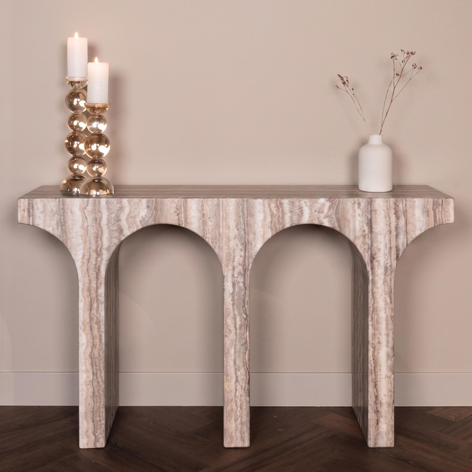 Dulce Console Table - Grey - Marble
