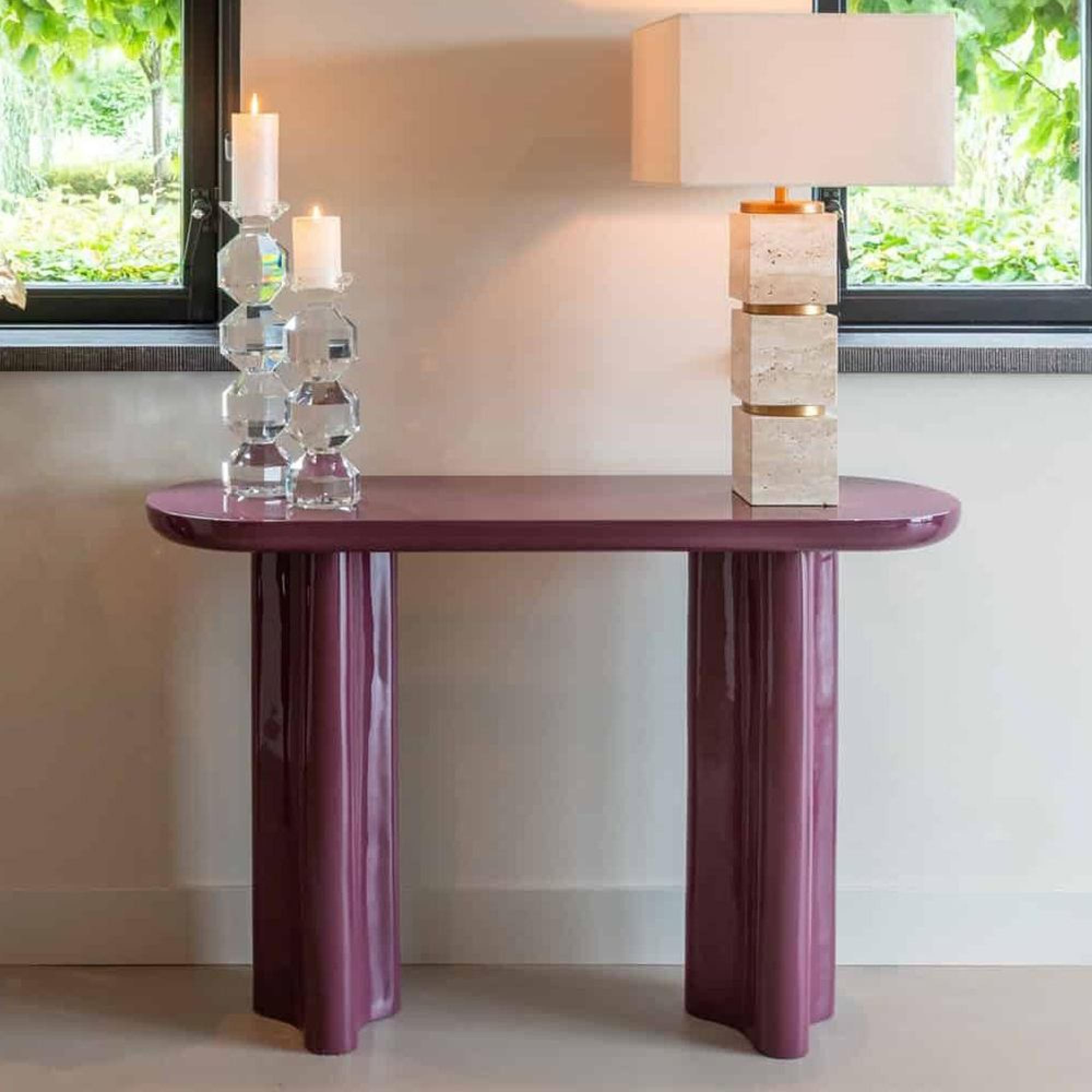 Sunny Console Table - Oval - Burgundy - Fiberglass