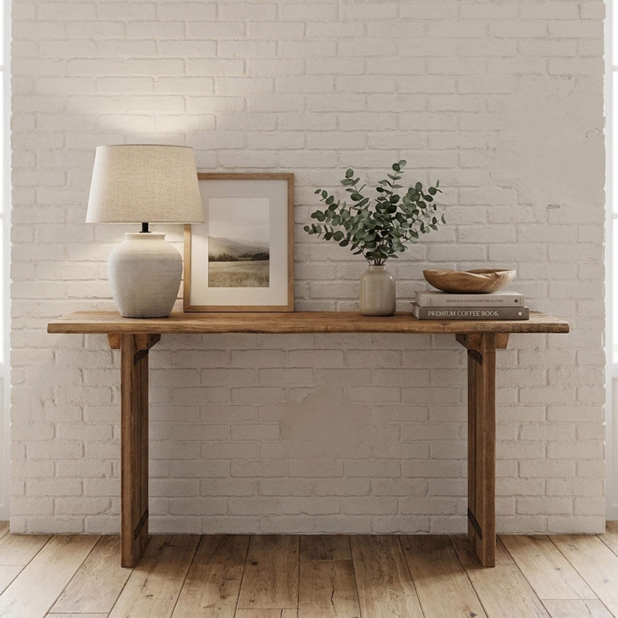 Console Table - Rustic Live Edge - Natural - Wood