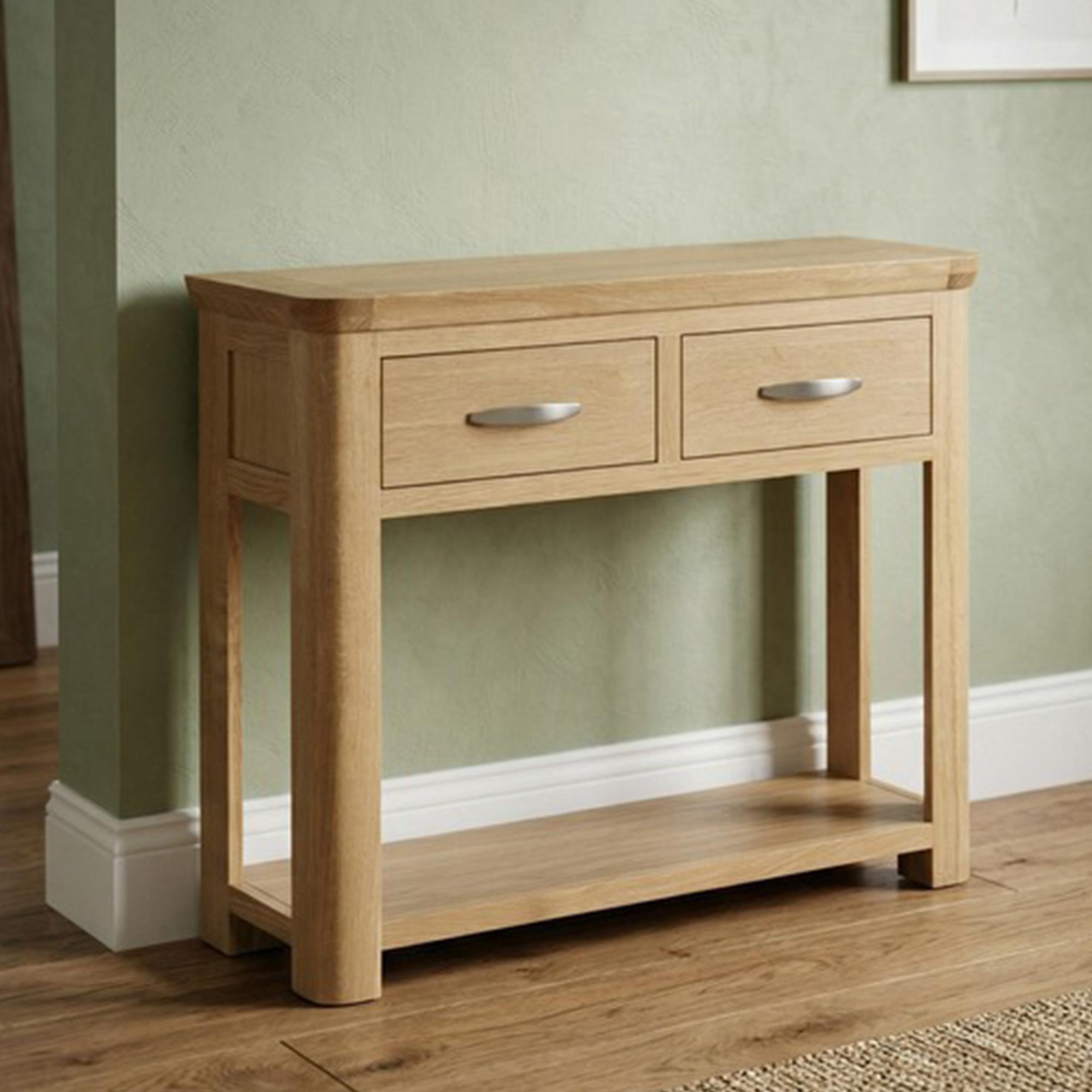 Treviso Oak Console Table - 2 Drawer