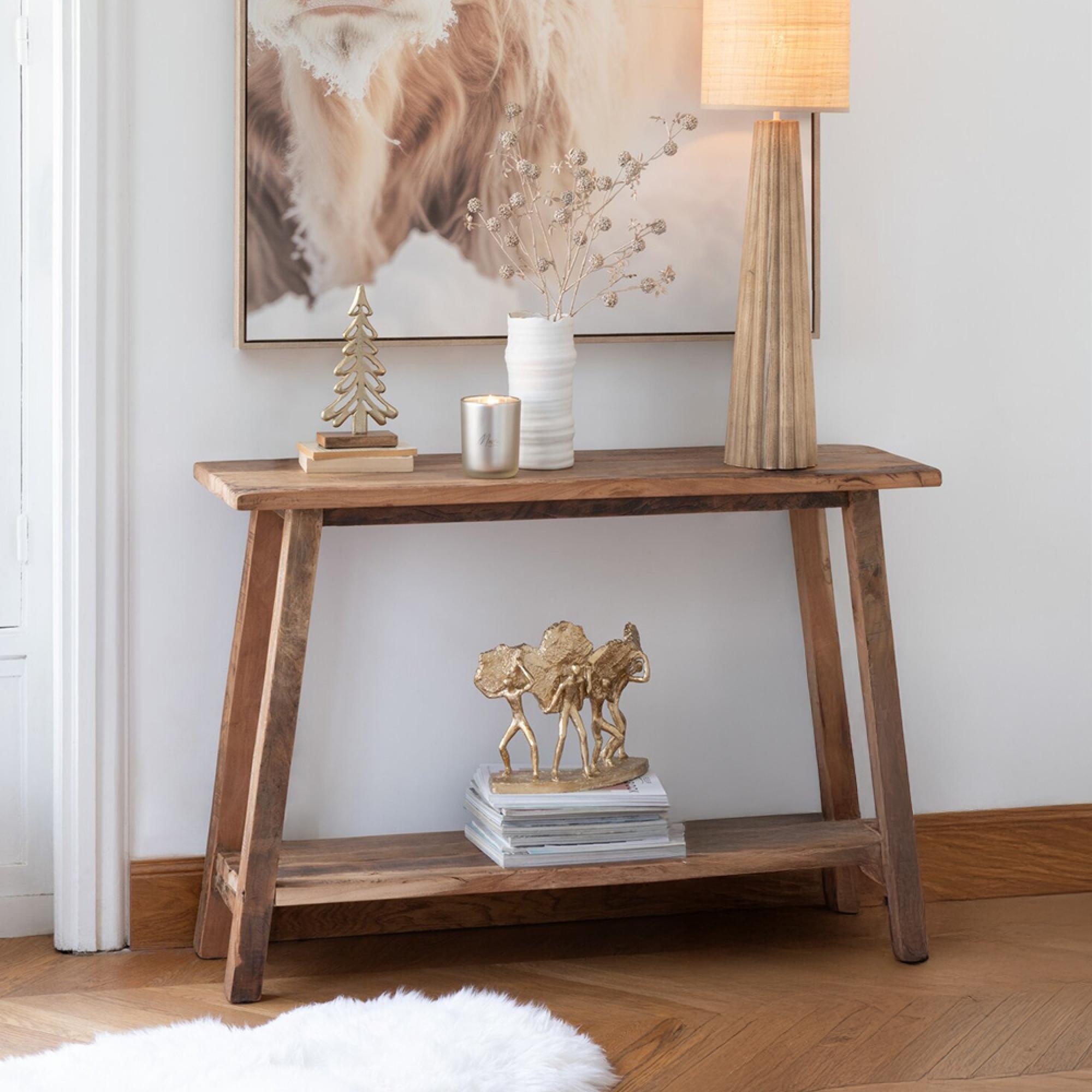 Distressed Console Table - Natural - Recycled Wood