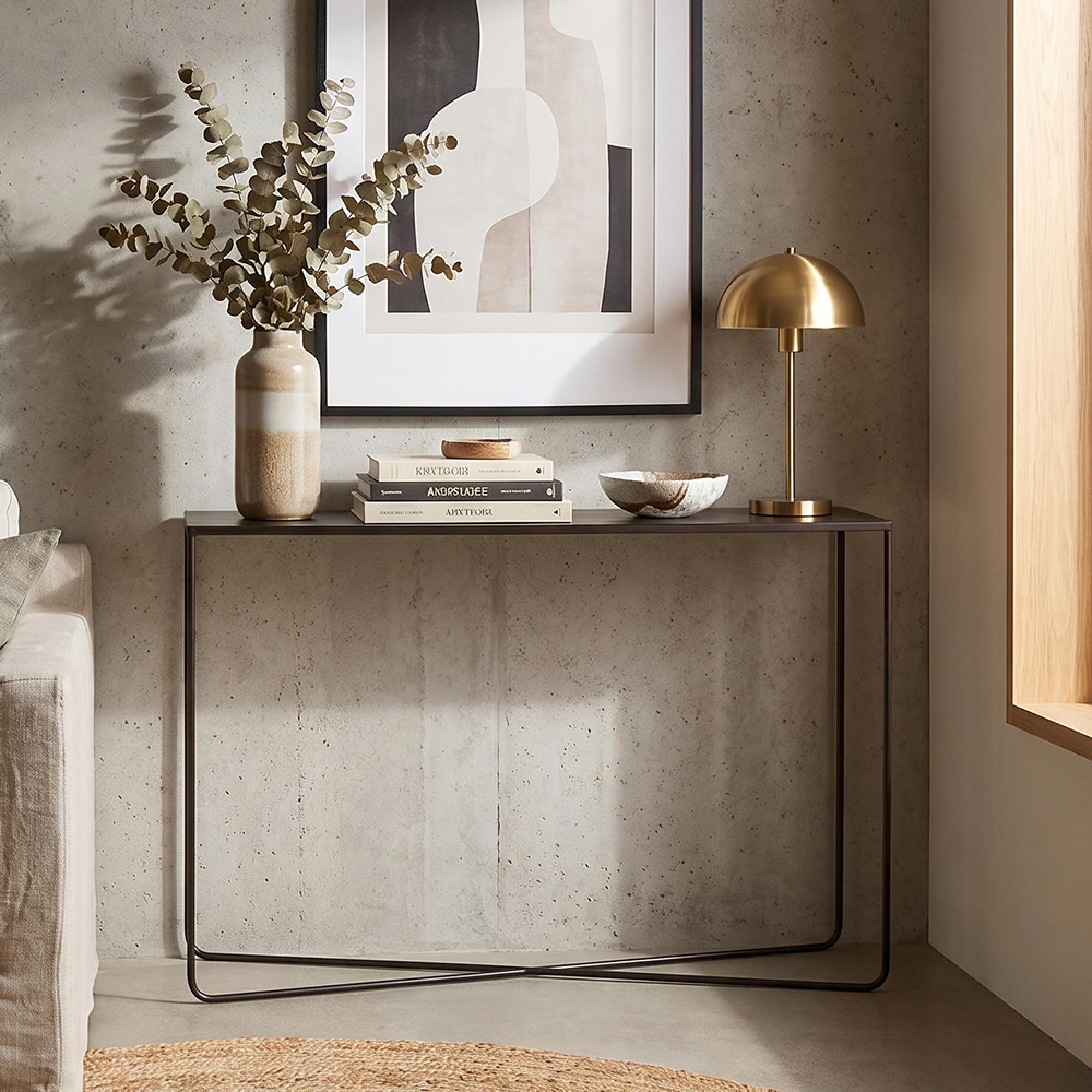 Console Table - Cross Frame - Black - Metal