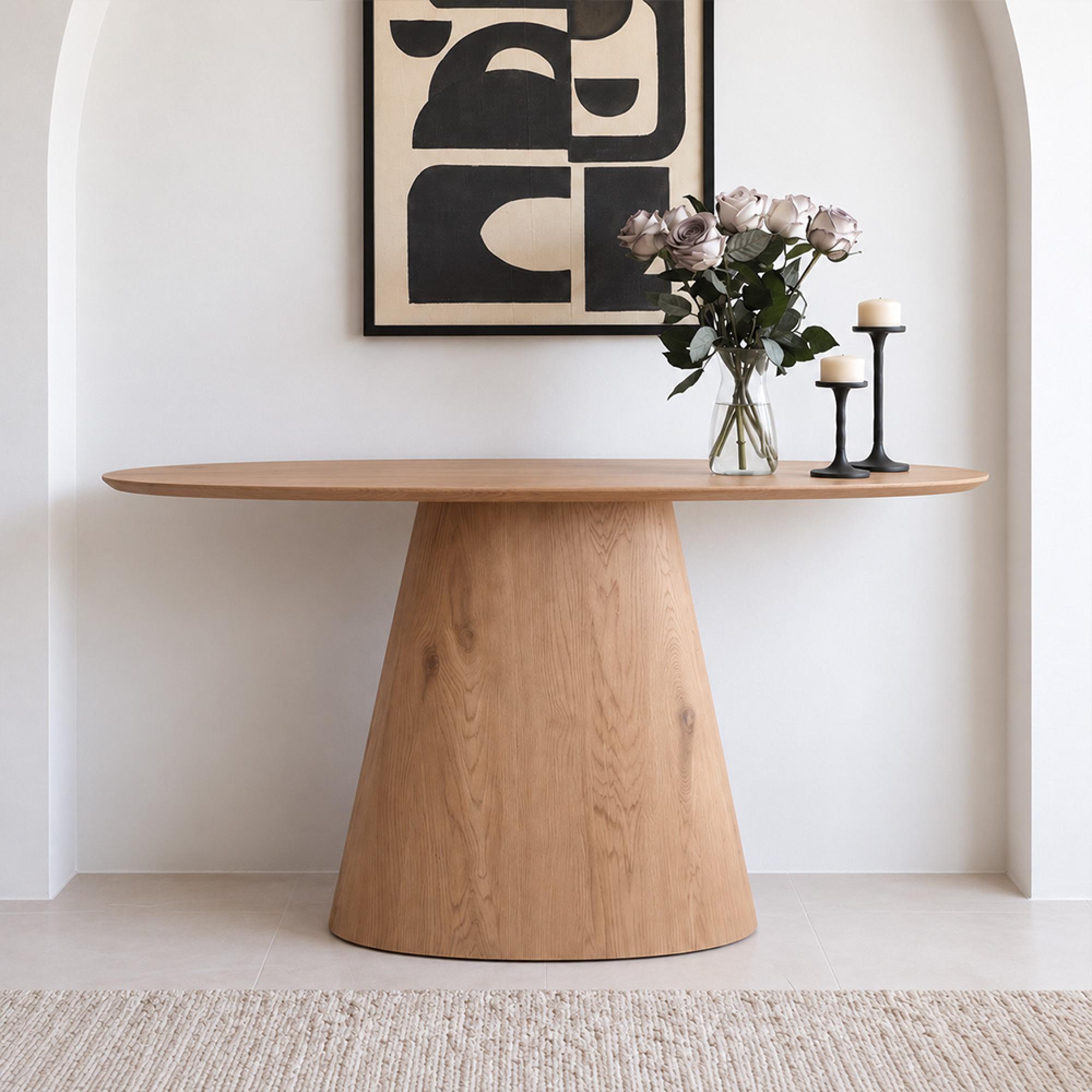 Palma Oak Oval Console Table