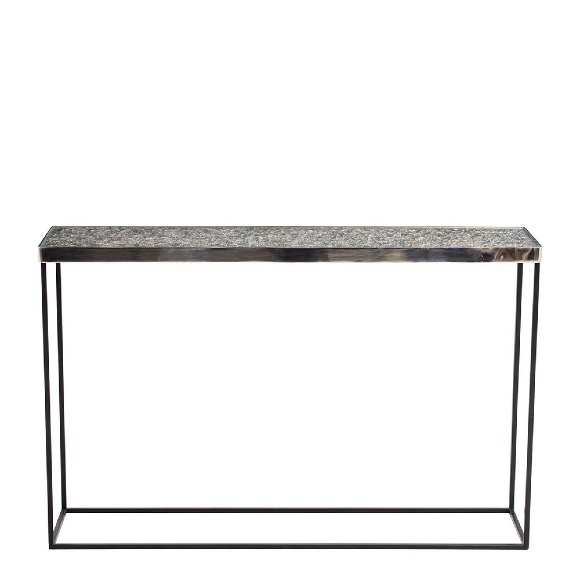 Akola Console Table - Glass and Silver