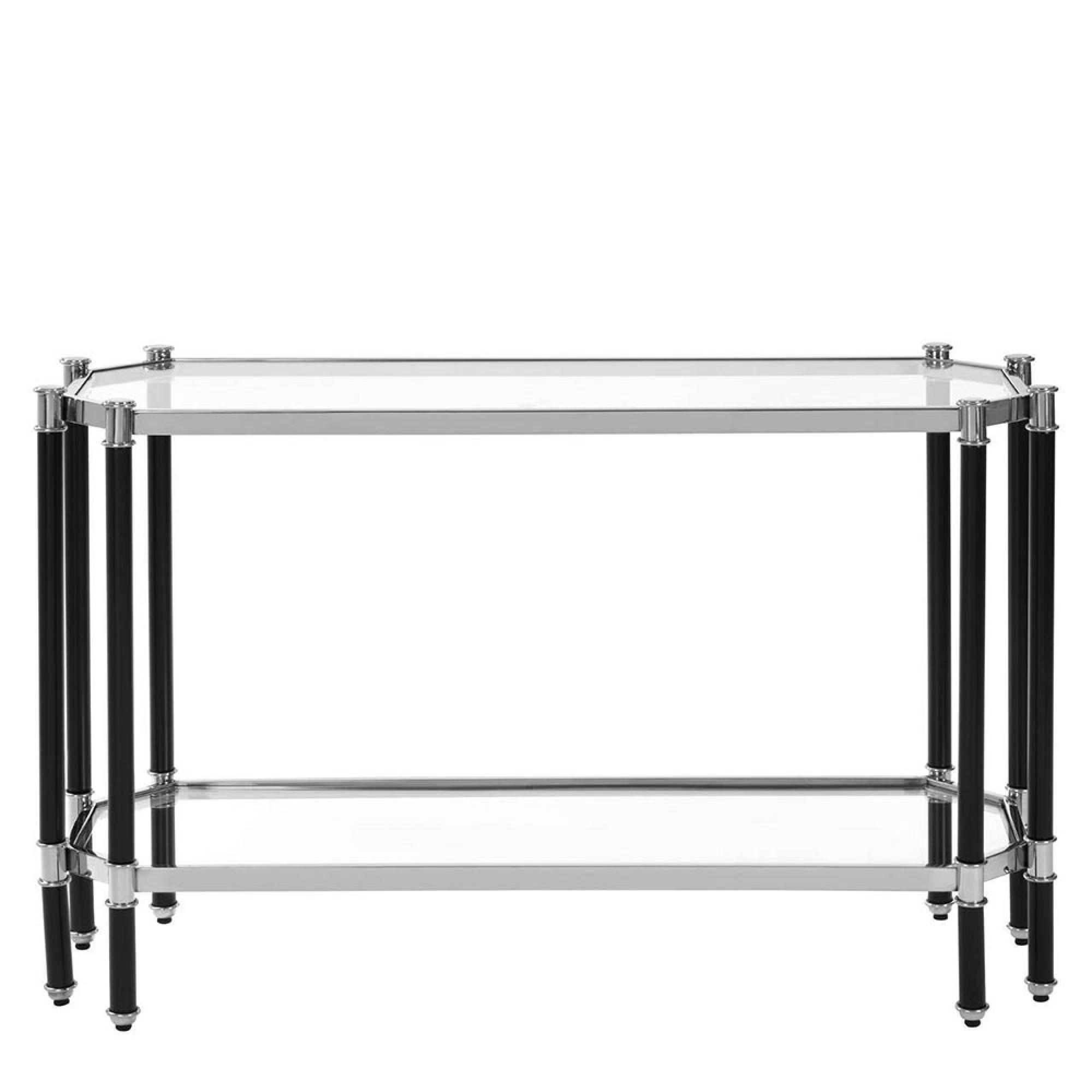 Allessi Console Table - Clear Glass and Chrome - Oval