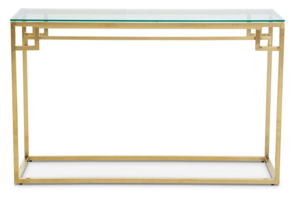 Allure Console Table - Glass - Brushed Gold Base
