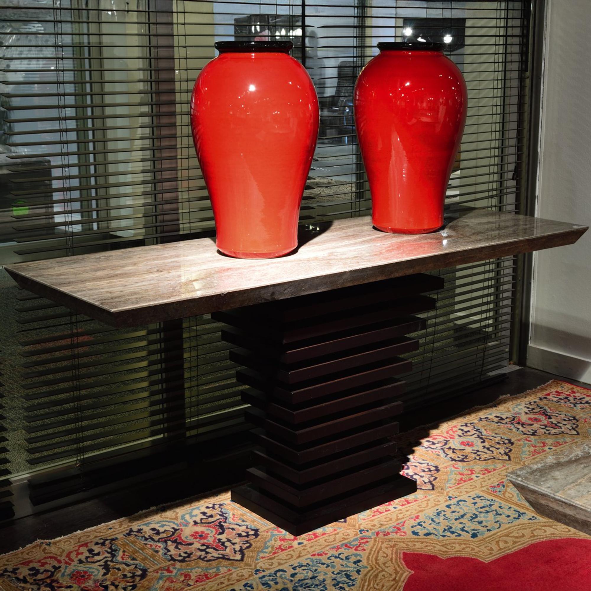 Ark Console Table - Marble with Wooden Base - Variation Available