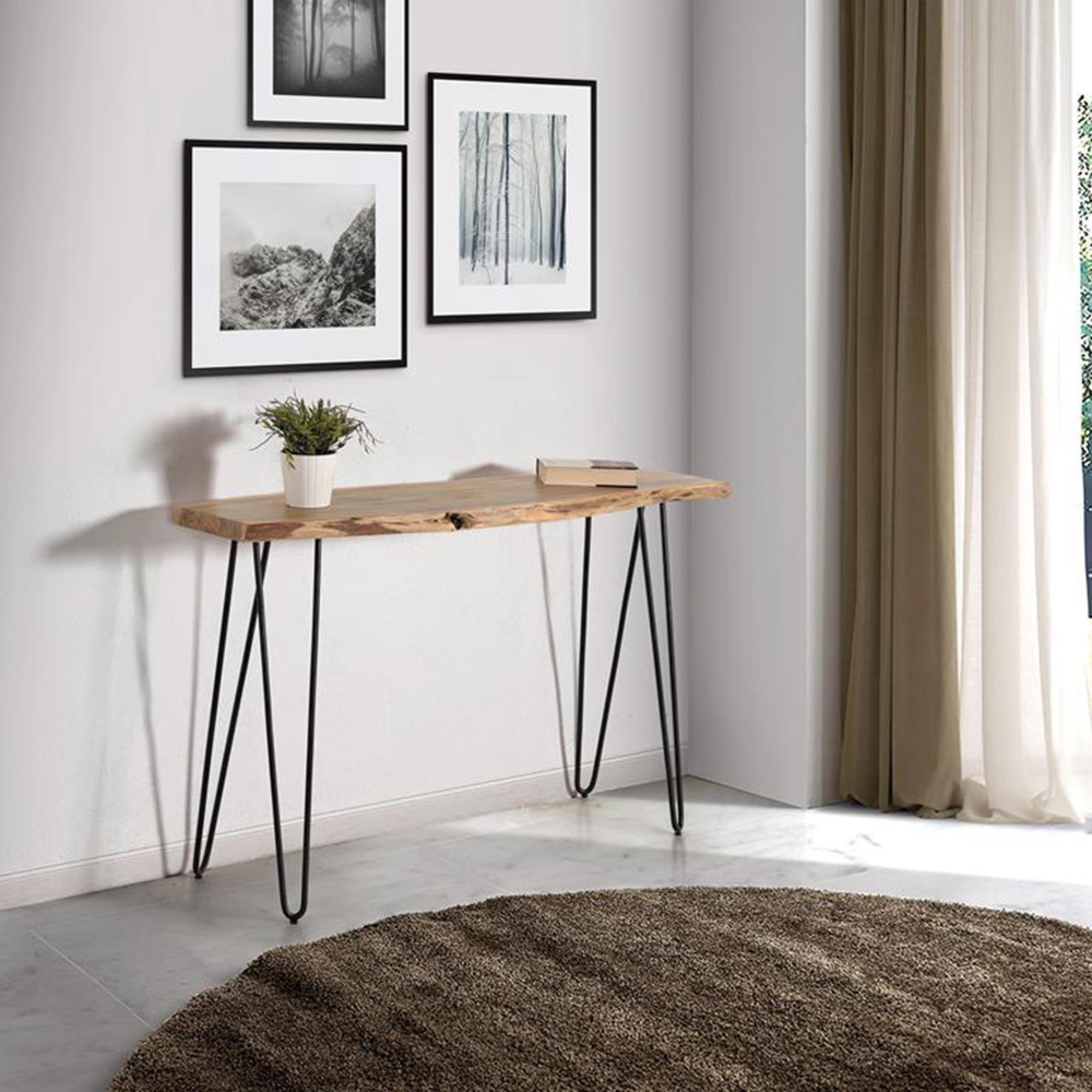 Avellino Console Table - Solid Acacia - Hairpin Legs