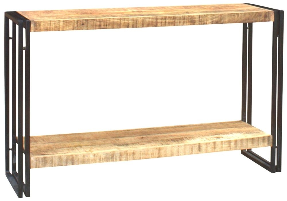 Bhuj Console Table - with Shelf - Industrial Style Wooden