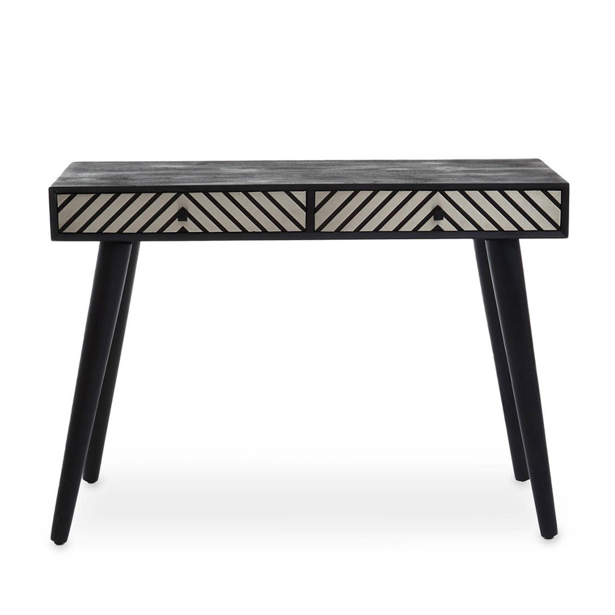 Boho Console Table - 2 Drawer - Black