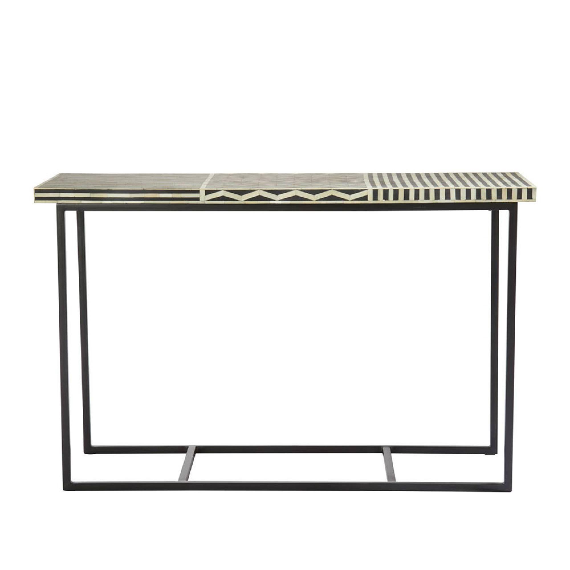 Boho Console Table - Black Bone Inlay - 120cm
