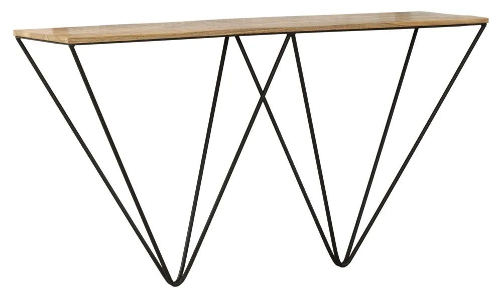 Clearance - Cosgrove Console Table - Mango Wood - Black Metal Hairpin Legs