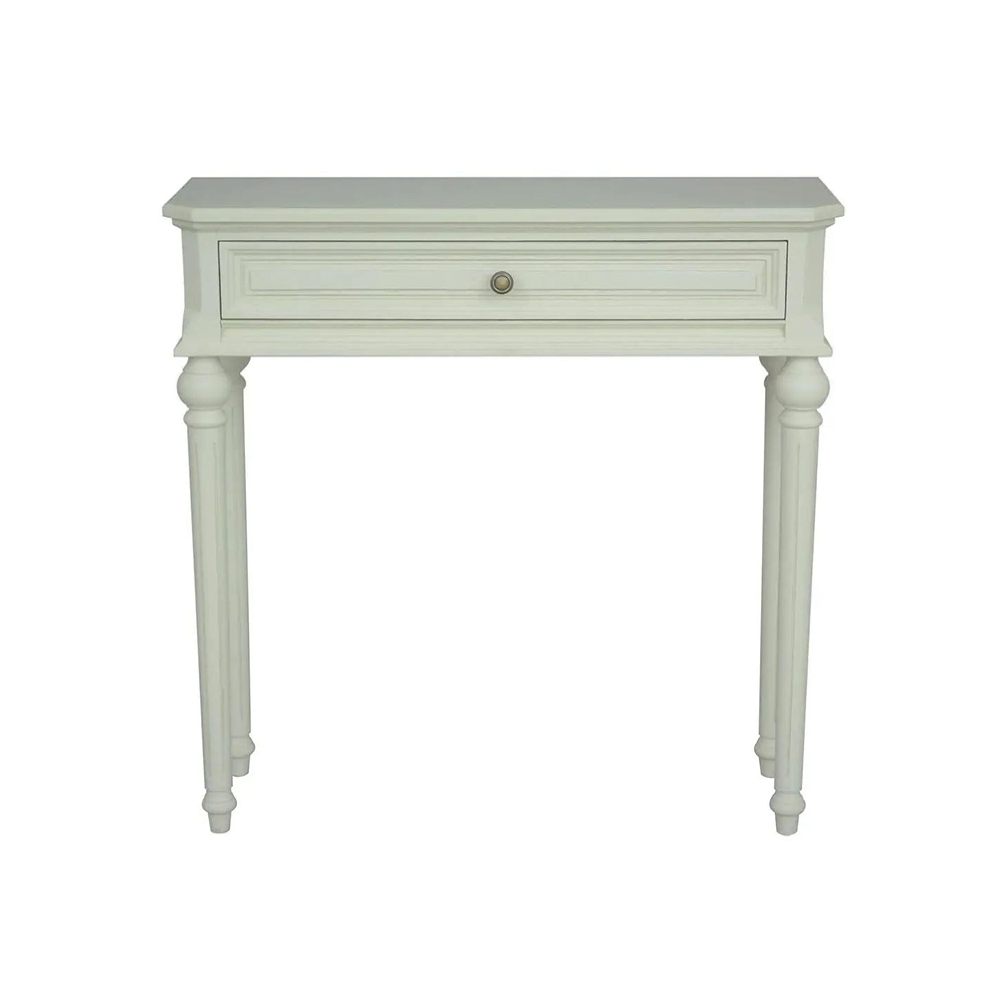 Clearance - Solana Console Table - 1 Drawer - French Lime White - A292
