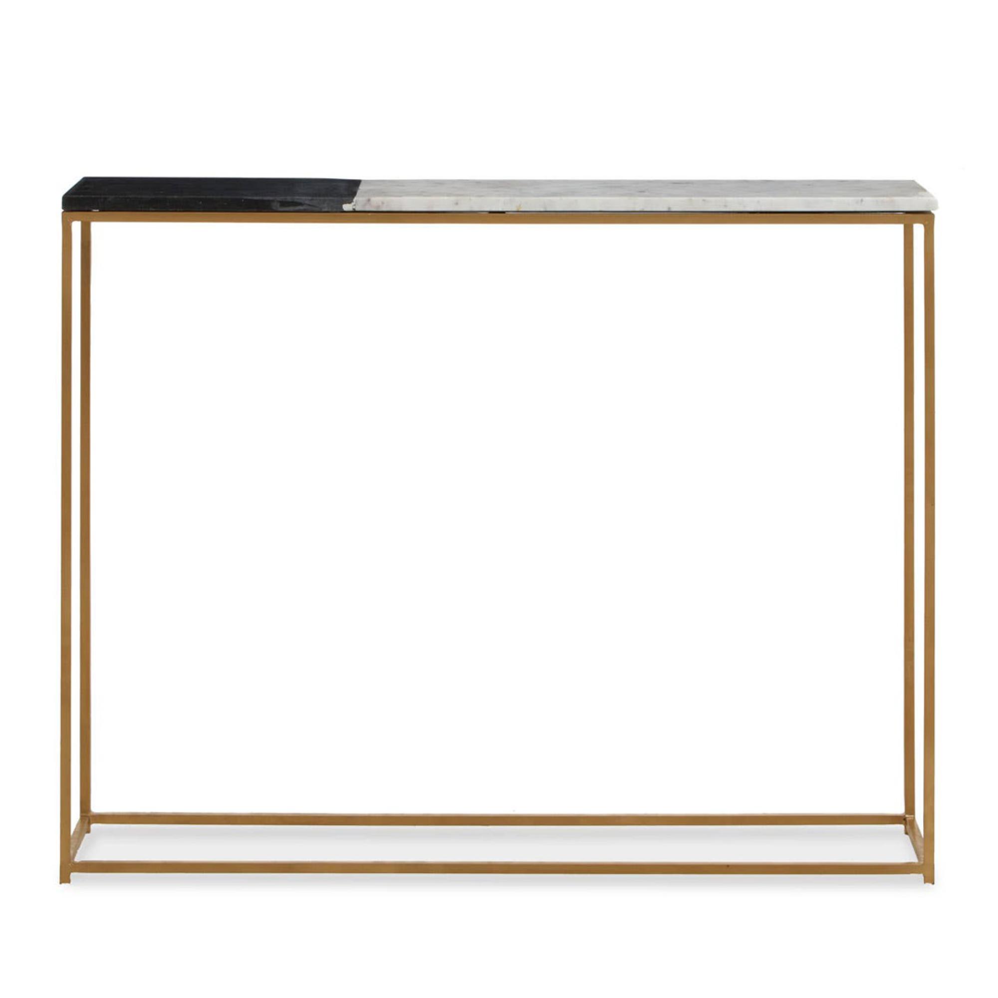 Corra Console Table - Black and White Marble