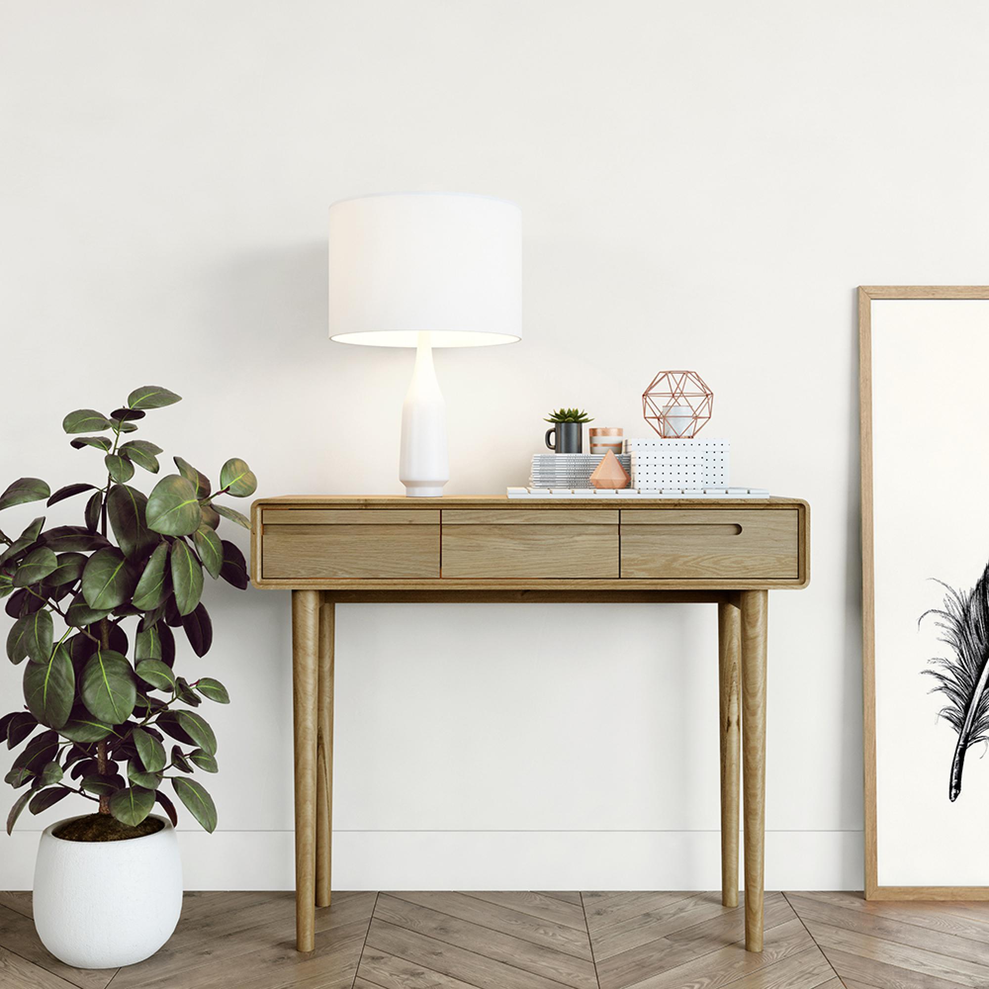 Scandic Hall Table - 3 Drawer - Oak