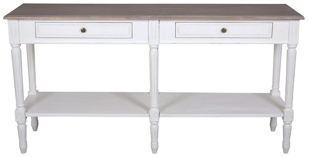 Delphine Console Table - 2 Drawer - Off-White Painted - French Style