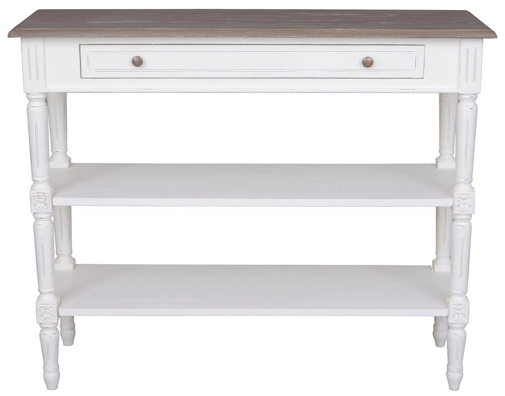 Delphine Console Table - 1 Drawer - Off-White Painted - French Style