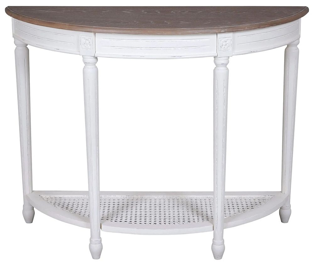 Delphine Console Table - Half Moon - Off-White Painted - French Style