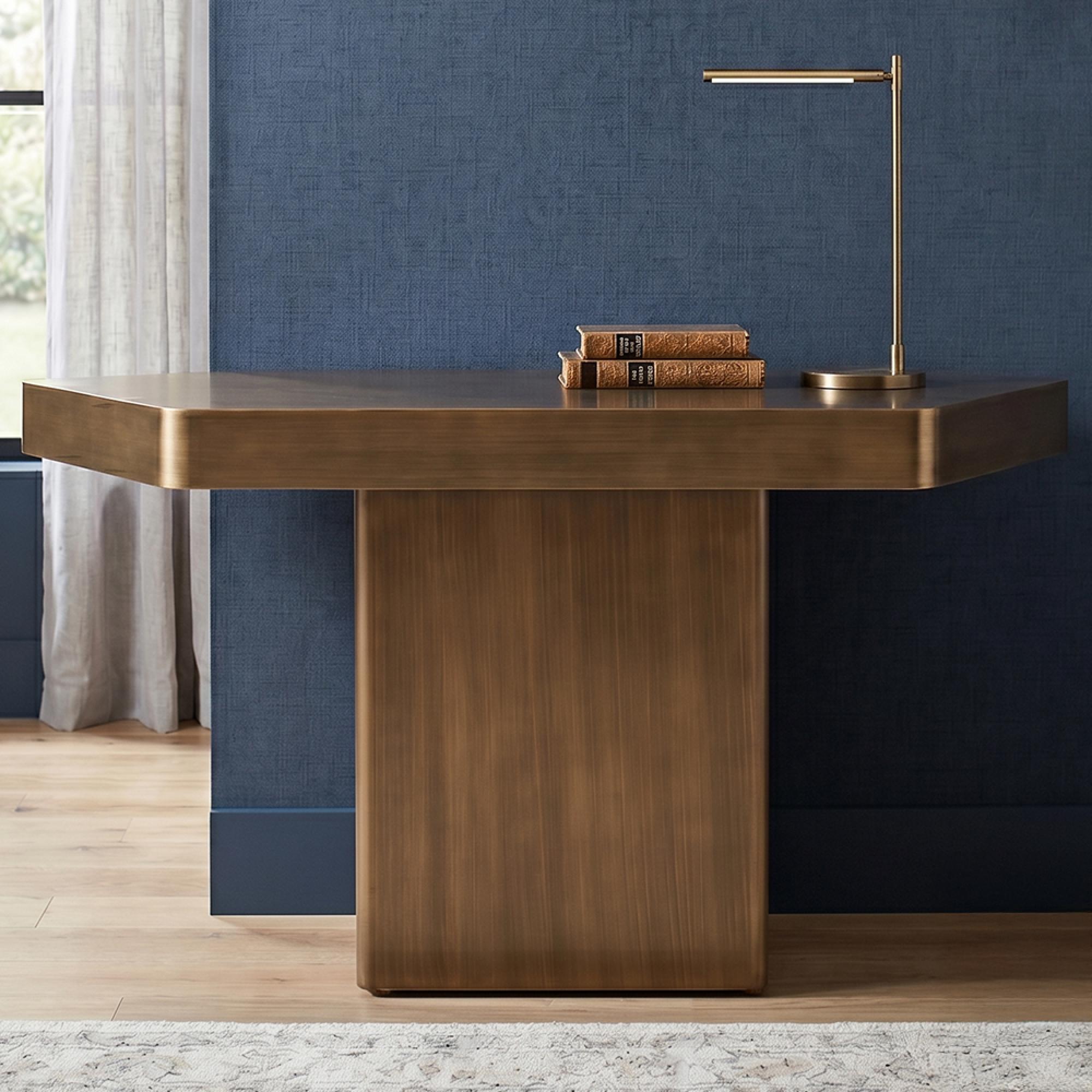 Hexa Console Table - Brushed Gold