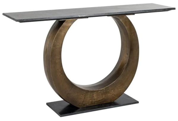 Luna Black Marble Top Console Table