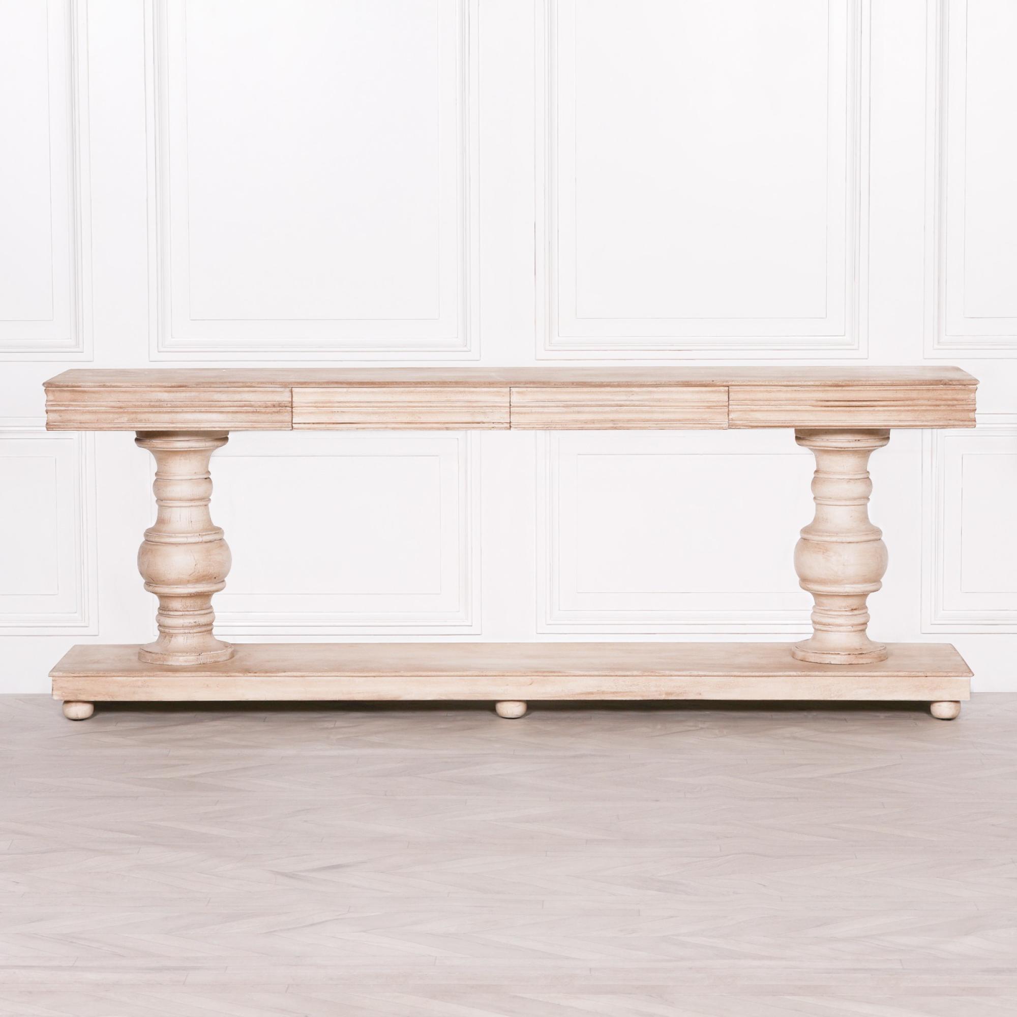 Mango Wood Console Table - 2 Drawer - Extra Large