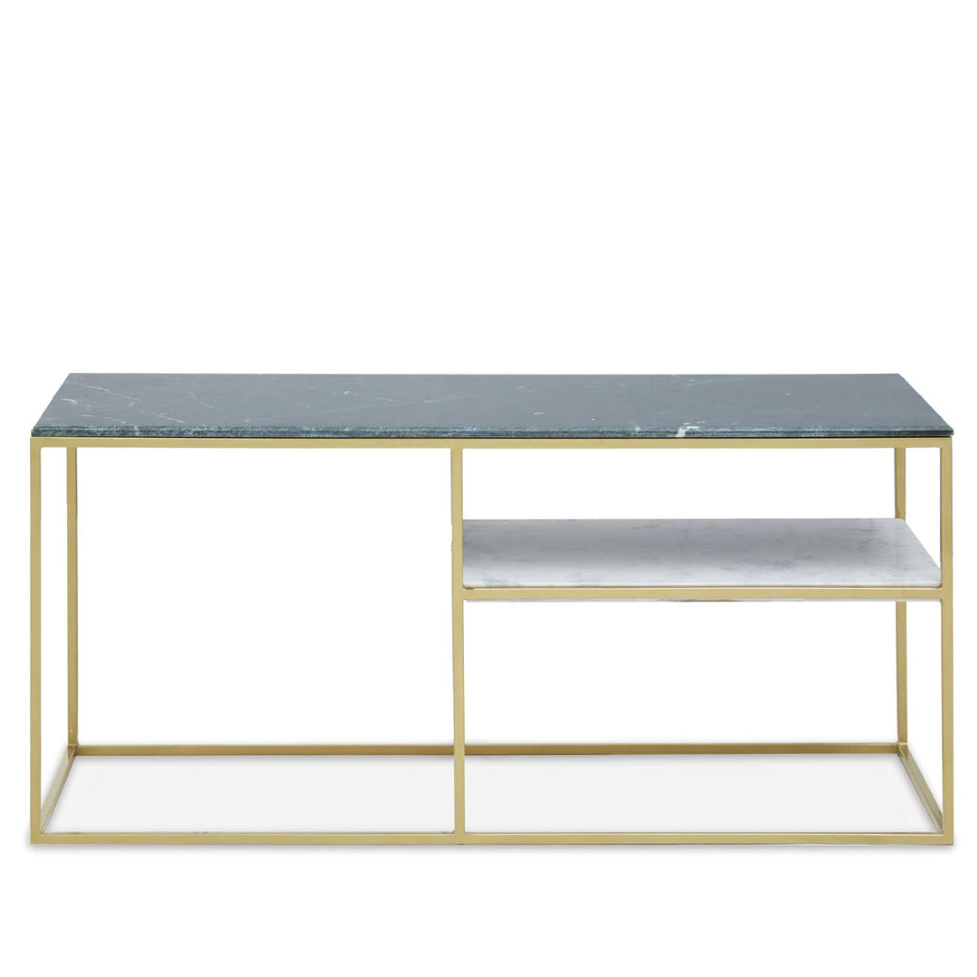 Nirav Console Table - Marble with Gold Base