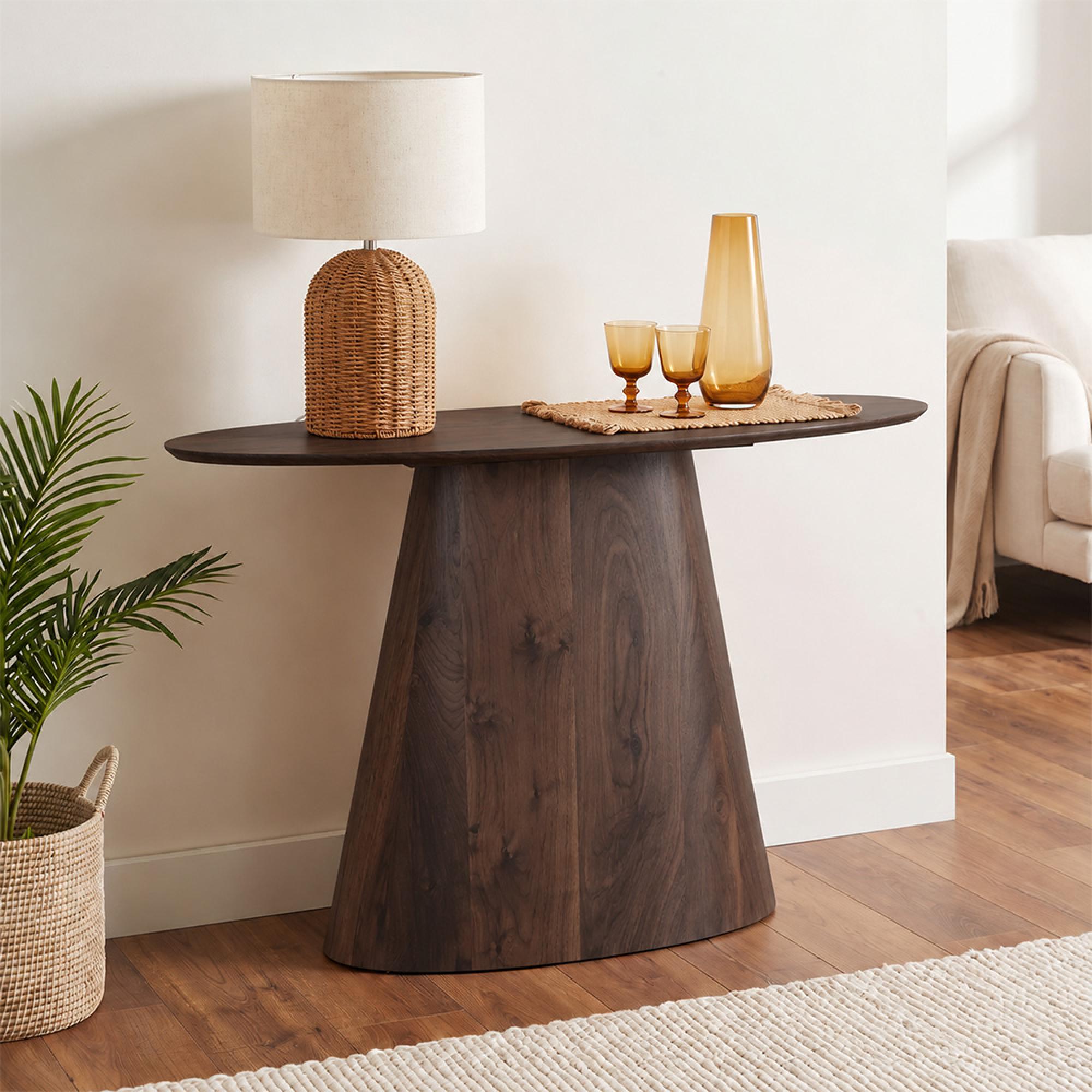 Palma Console Table - Oval - Walnut