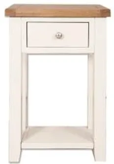 Perth Console Table - 1 Drawer - White and Wood