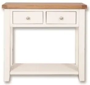 Perth Console Table - 2 Drawer - White and Wood